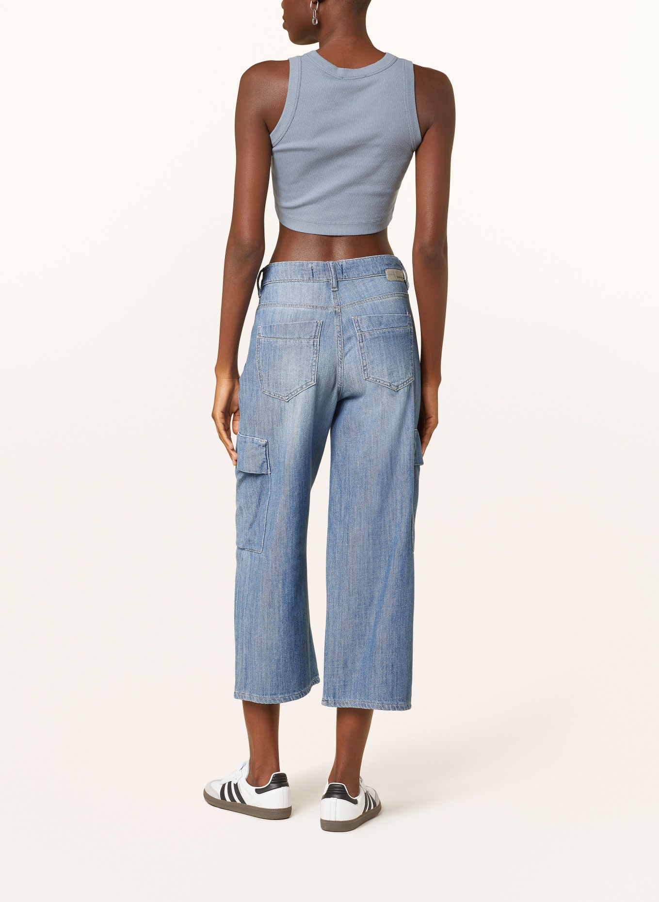 GANG Culotte jeans 94CAROL CARGO, Color: 7399 midblue washed (Image 3)