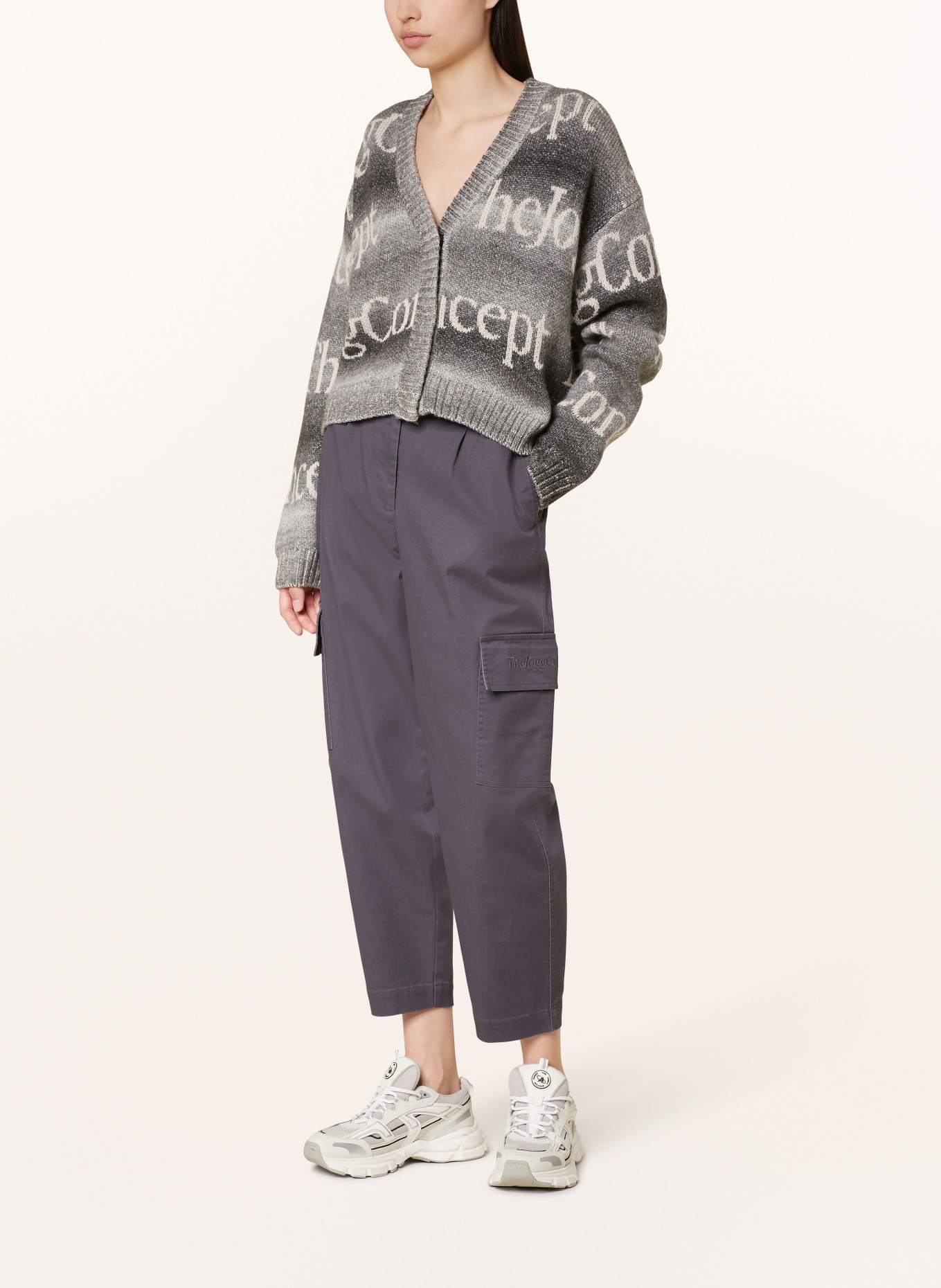 TheJoggConcept Bojówki JCDAFINE: CZIEMNOSZARY