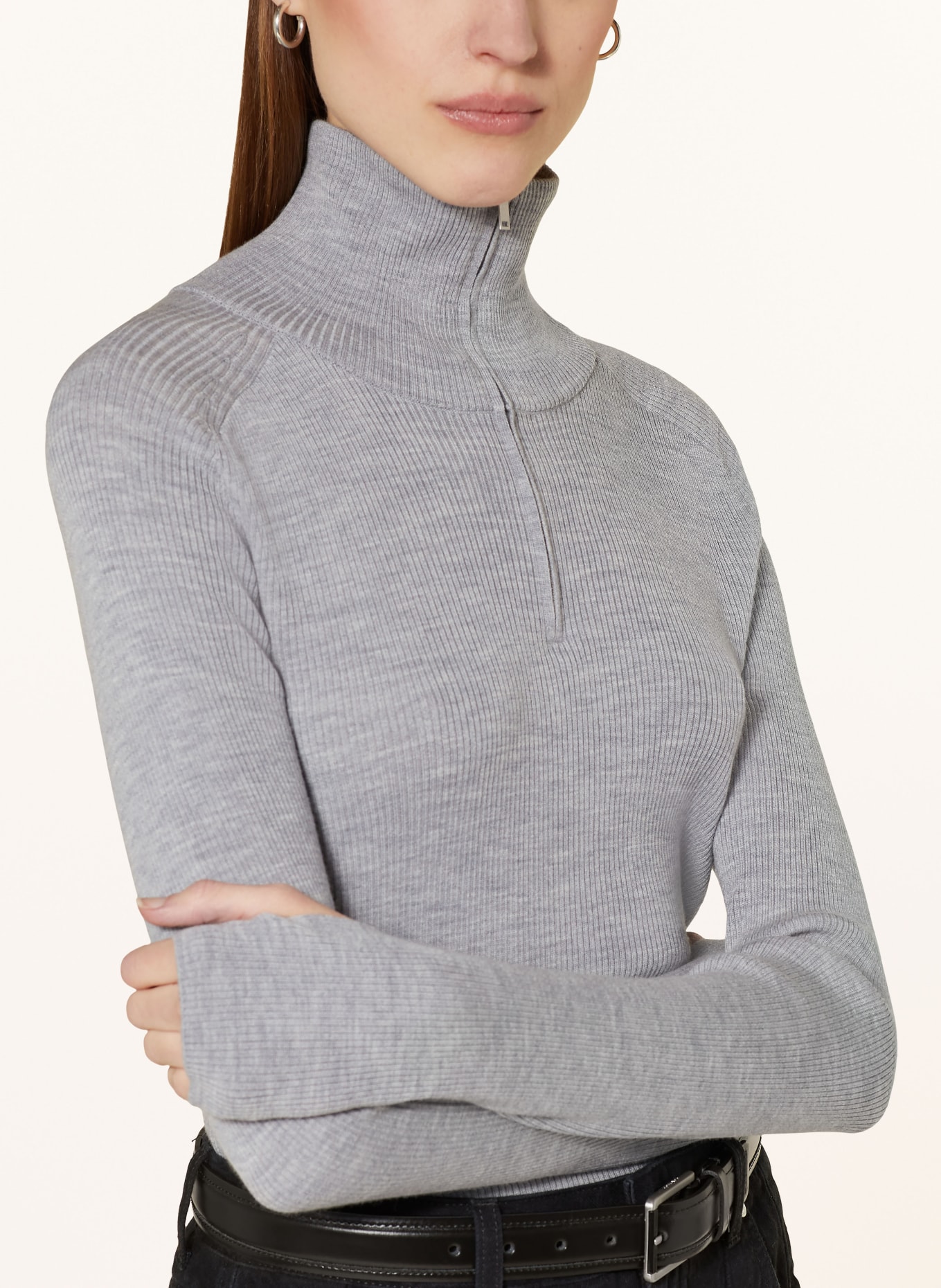 COS Half-zip sweater, Color: GRAY (Image 4)