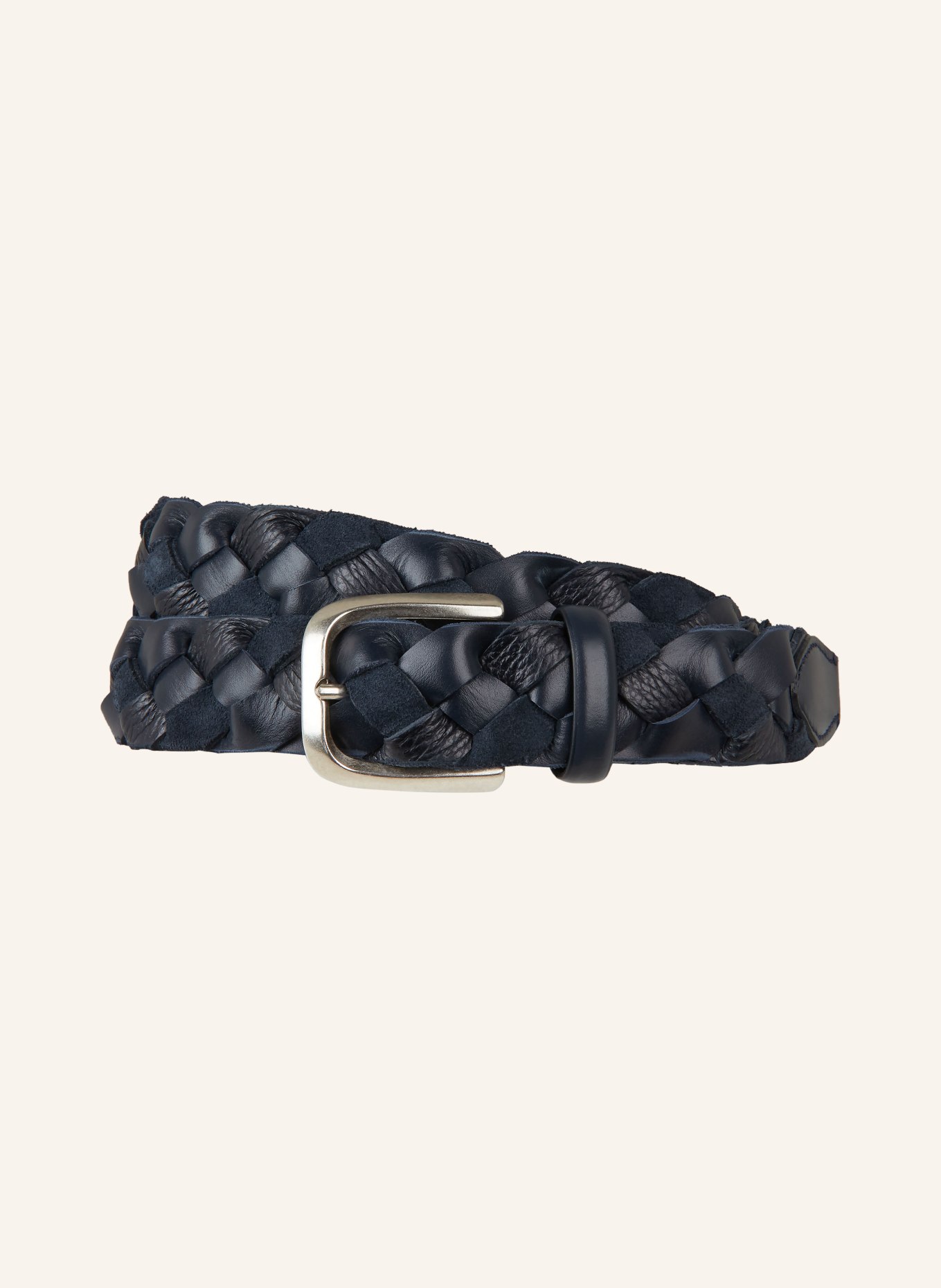VENETA CINTURE Braided belt TRIMATERIC made of leather, Color: BLUE (Image 1)