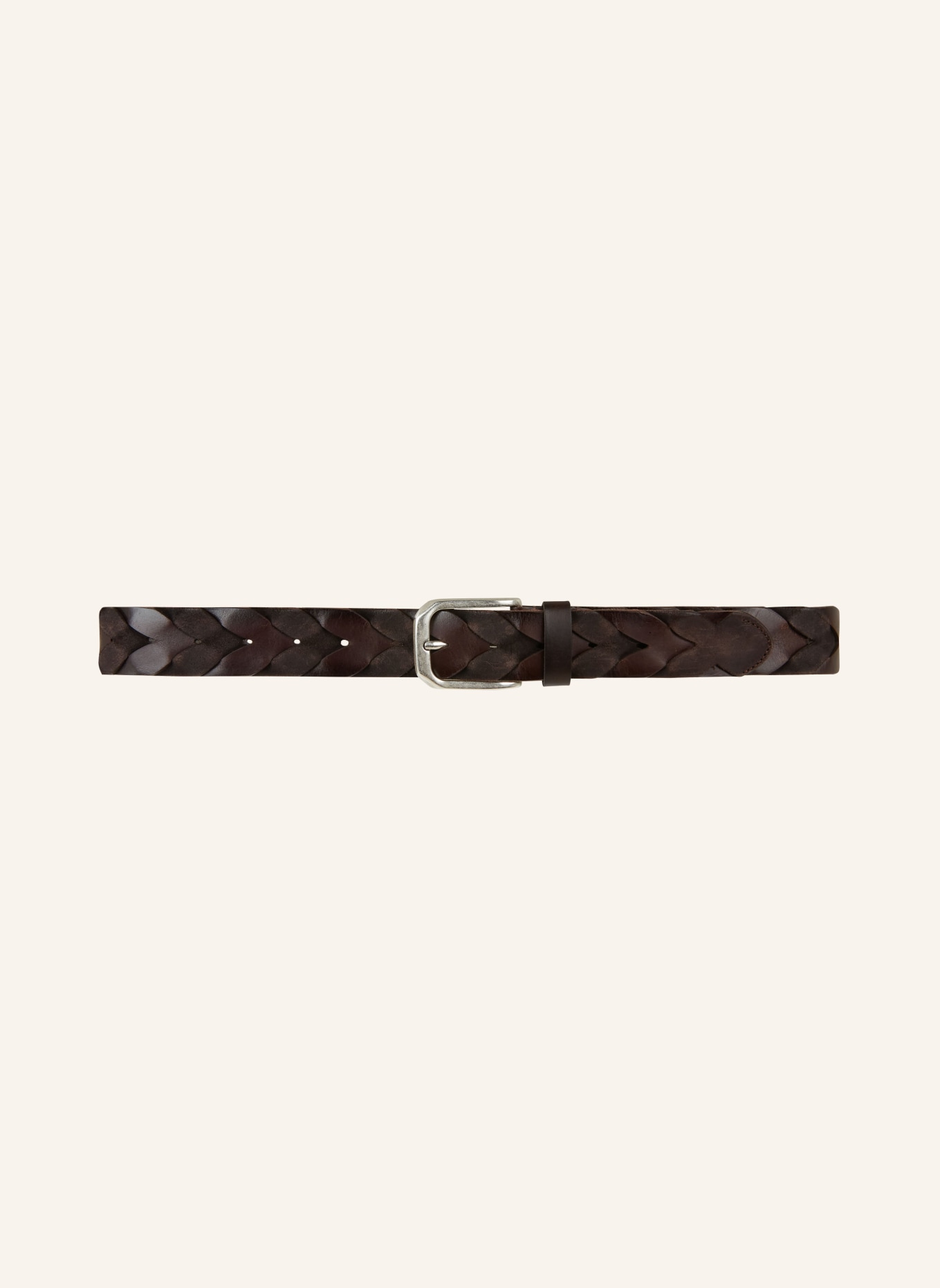 VENETA CINTURE Braided belt made of leather, Color: DARK BROWN (Image 2)