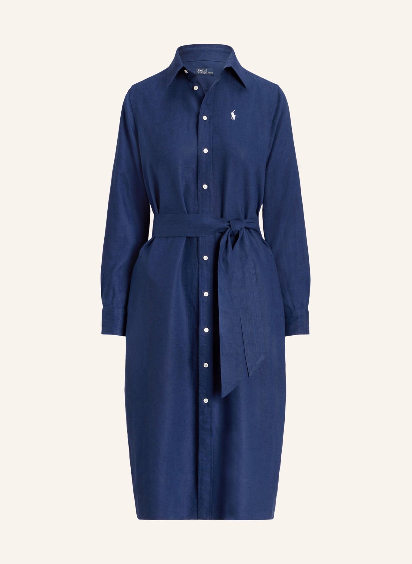 POLO RALPH LAUREN Shirt dress in linen, Color: DARK BLUE (Image 1)