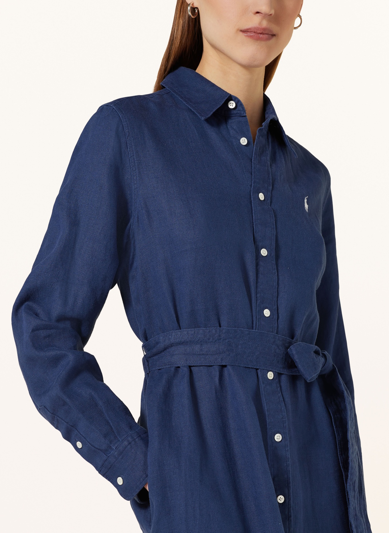 POLO RALPH LAUREN Shirt dress in linen, Color: DARK BLUE (Image 4)