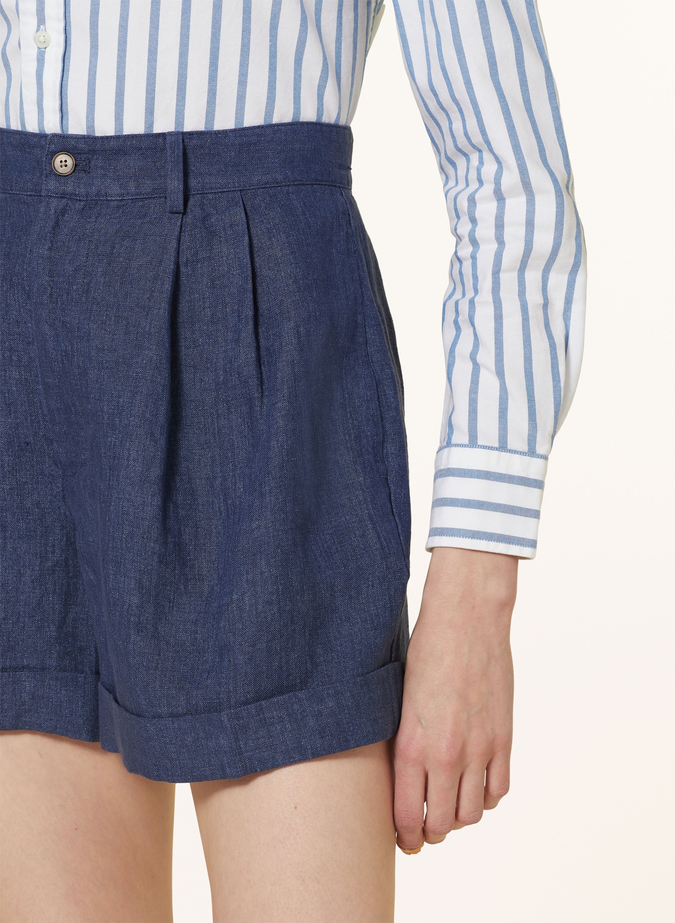POLO RALPH LAUREN Linen shorts, Color: DARK BLUE (Image 5)