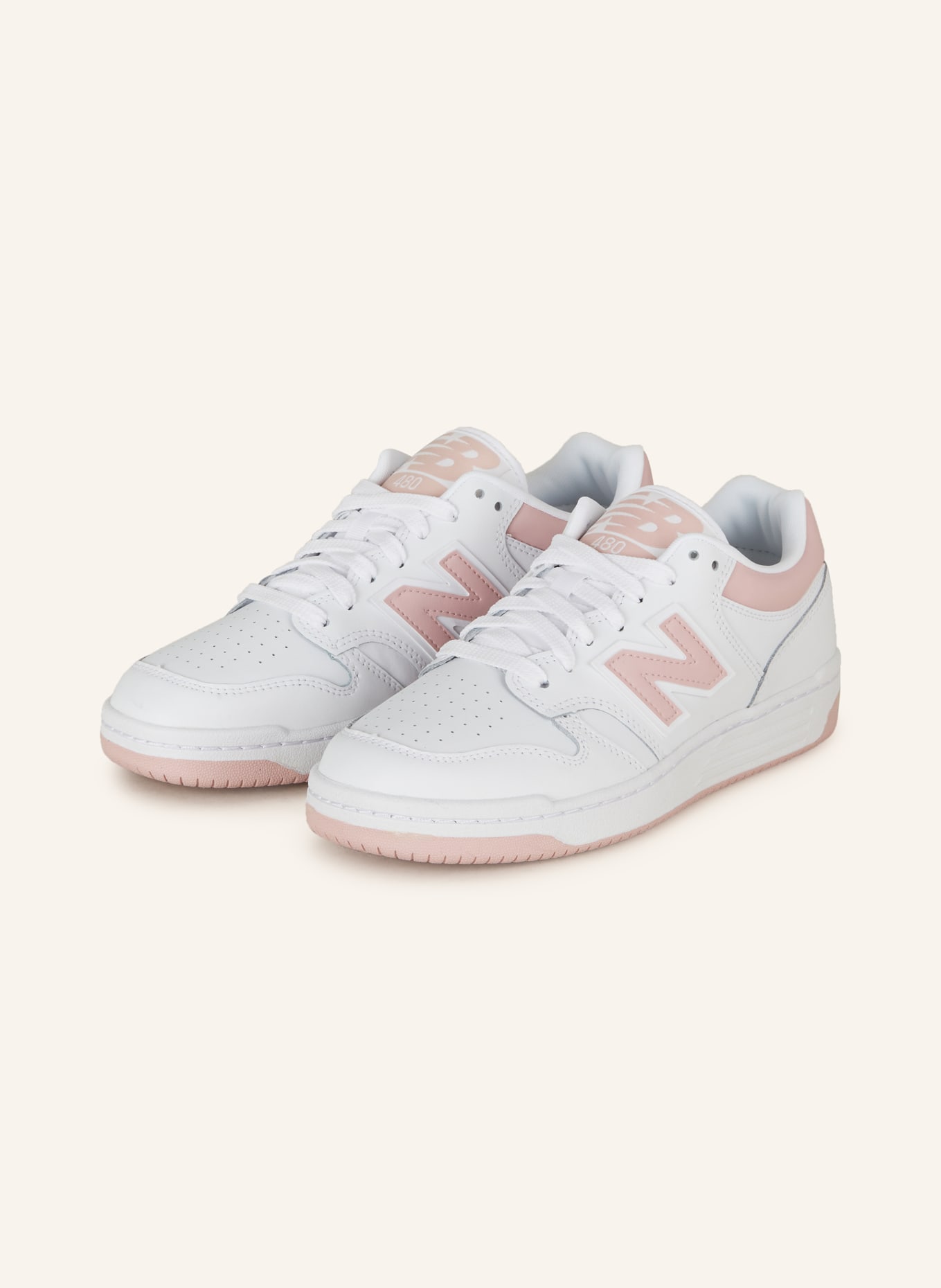 new balance Sneakers 480, Color: WHITE/ PINK (Image 1)