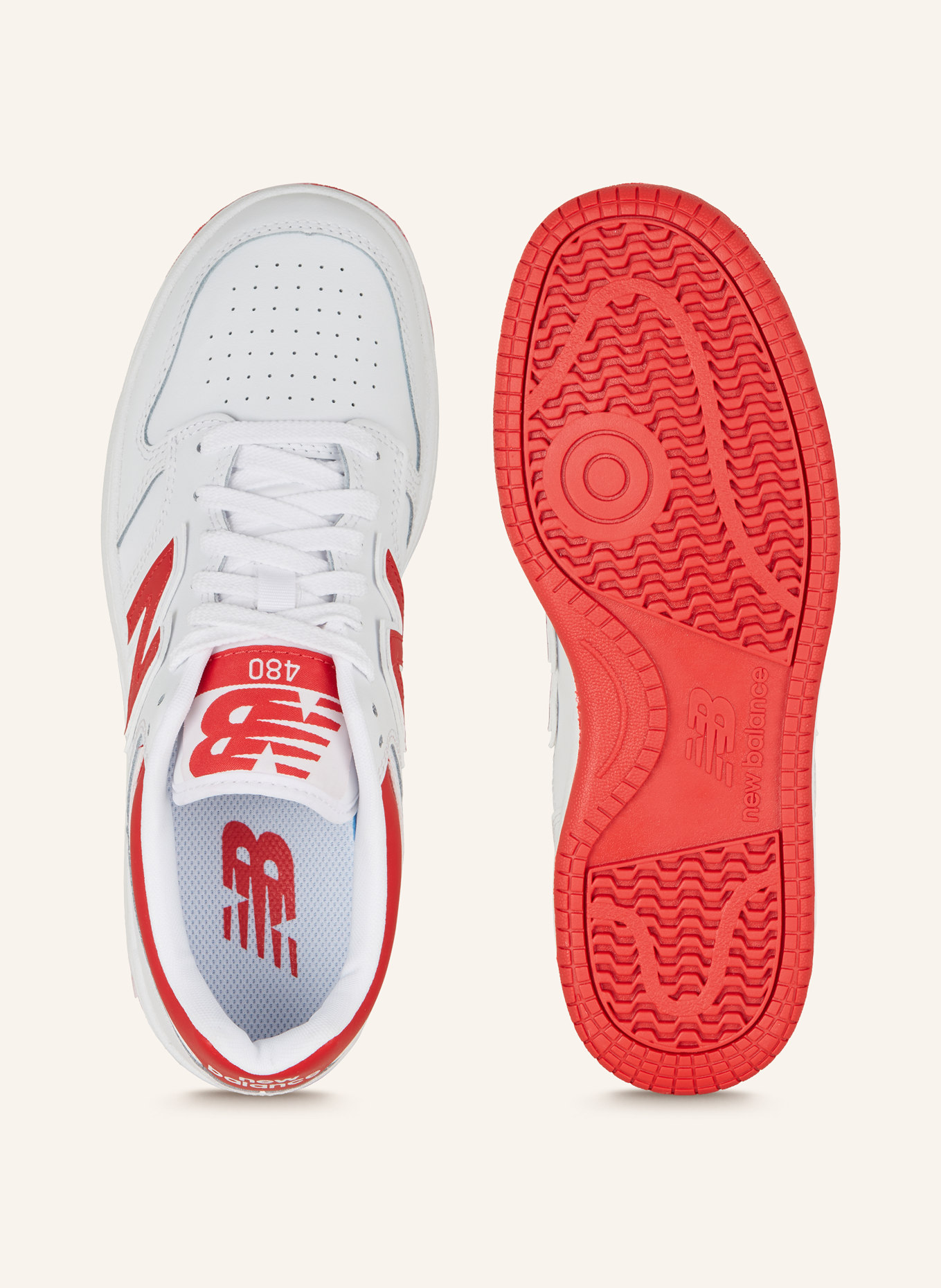 new balance Sneakers 480, Color: WHITE/ RED (Image 5)