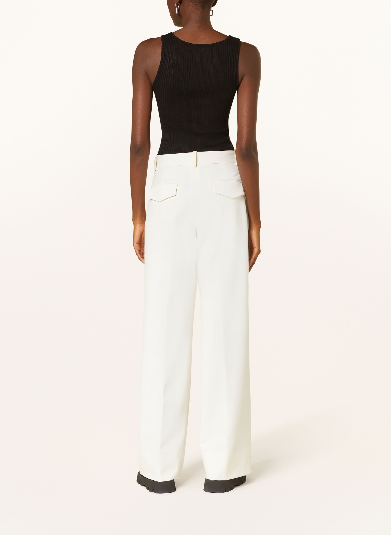 FRAME Wide leg trousers, Color: CREAM (Image 3)