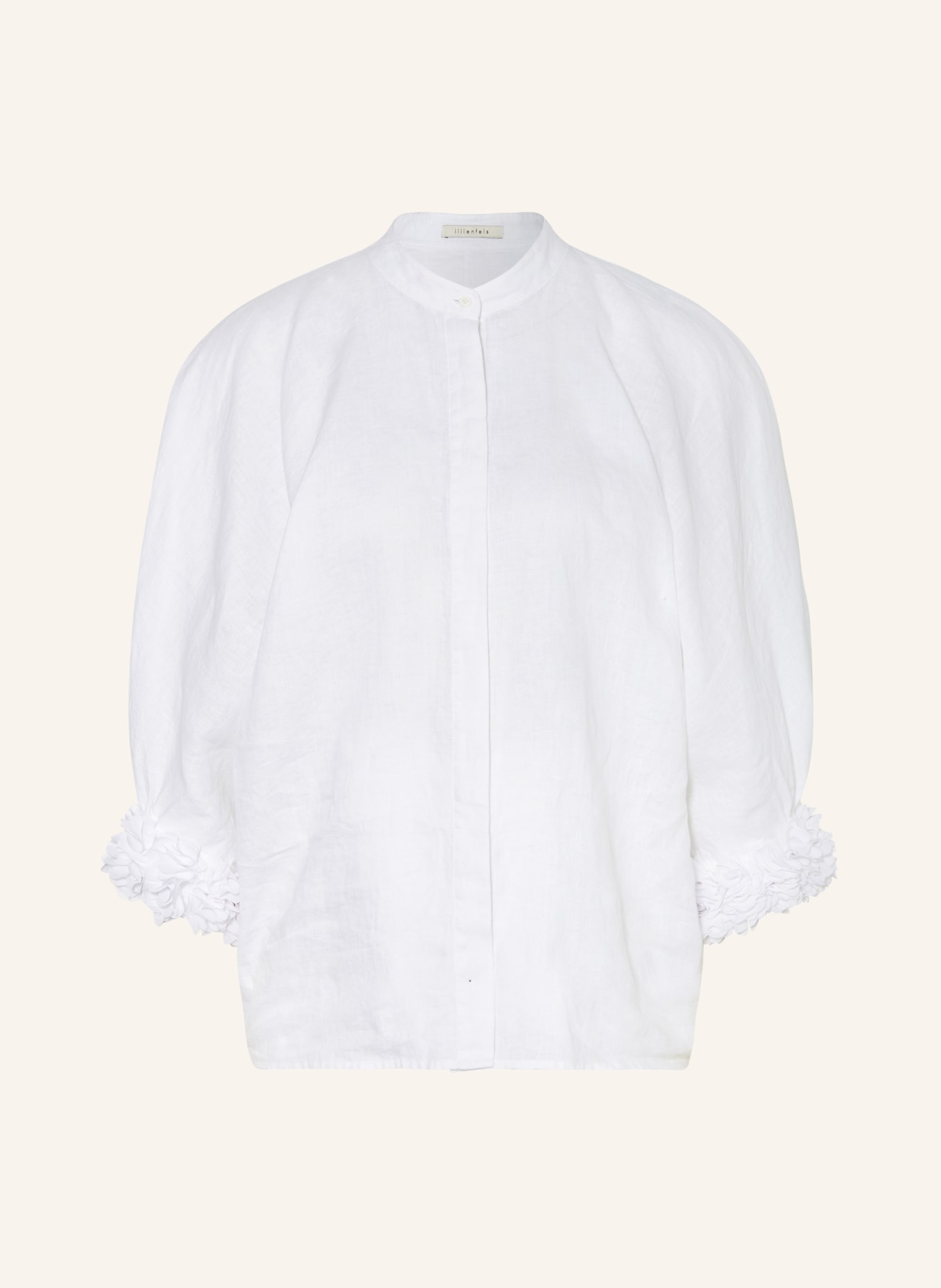 lilienfels Linen blouse with 3/4 sleeves, Color: WHITE (Image 1)