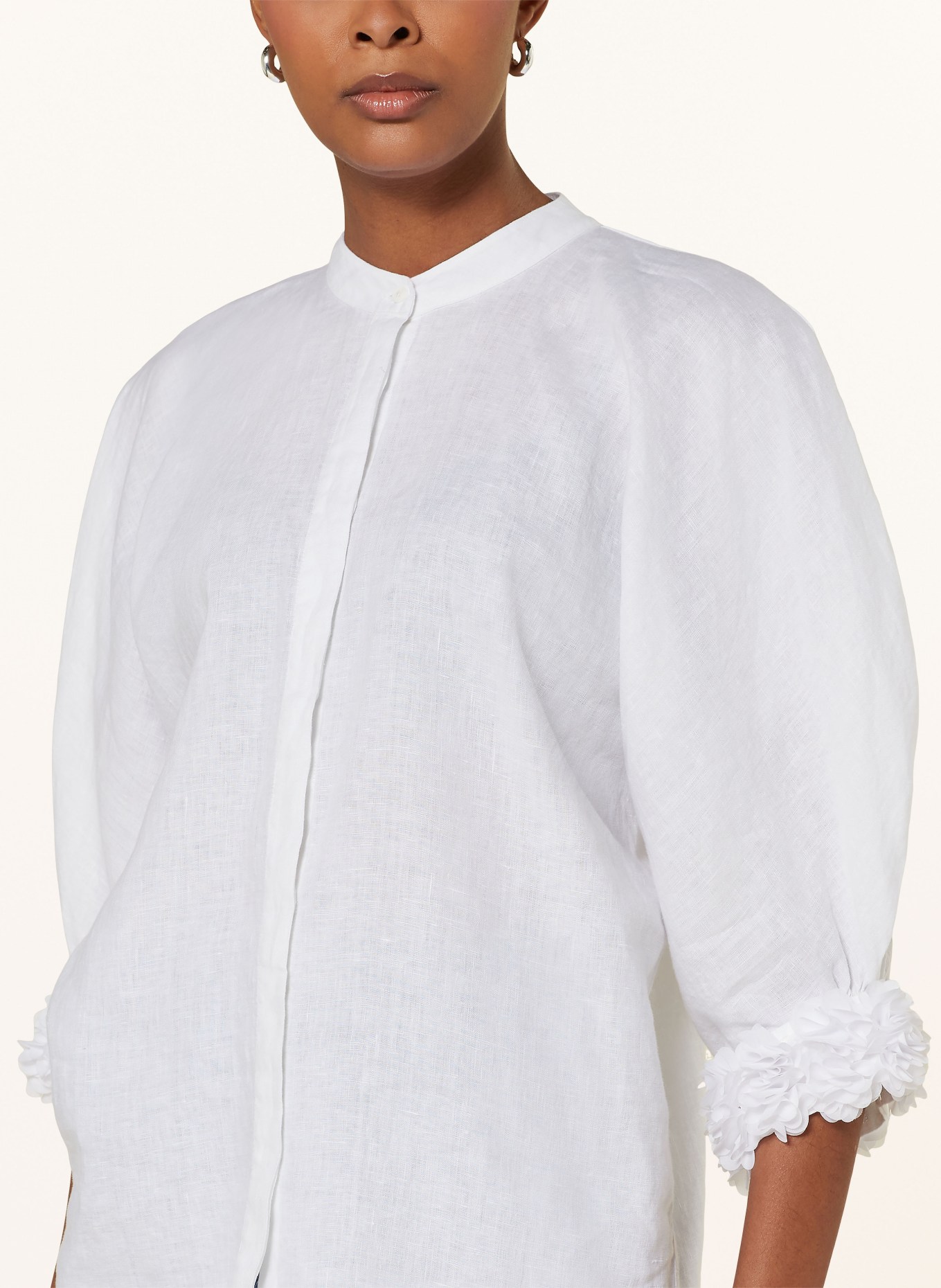 lilienfels Linen blouse with 3/4 sleeves, Color: WHITE (Image 4)
