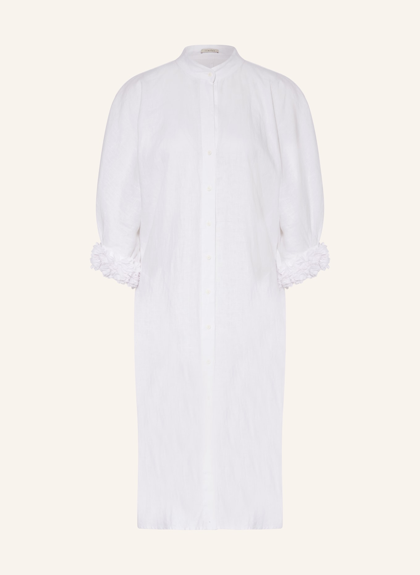 lilienfels Hemdblusenkleid aus Leinen mit 3/4-Arm, Farbe: WEISS (Bild 1)