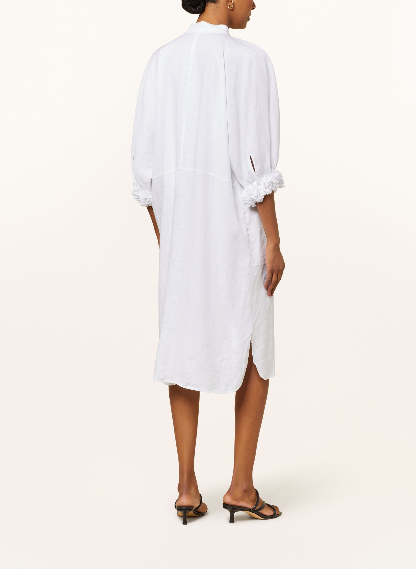 lilienfels Shirt dress made of linen with 3/4 sleeves, Color: WHITE (Image 3)