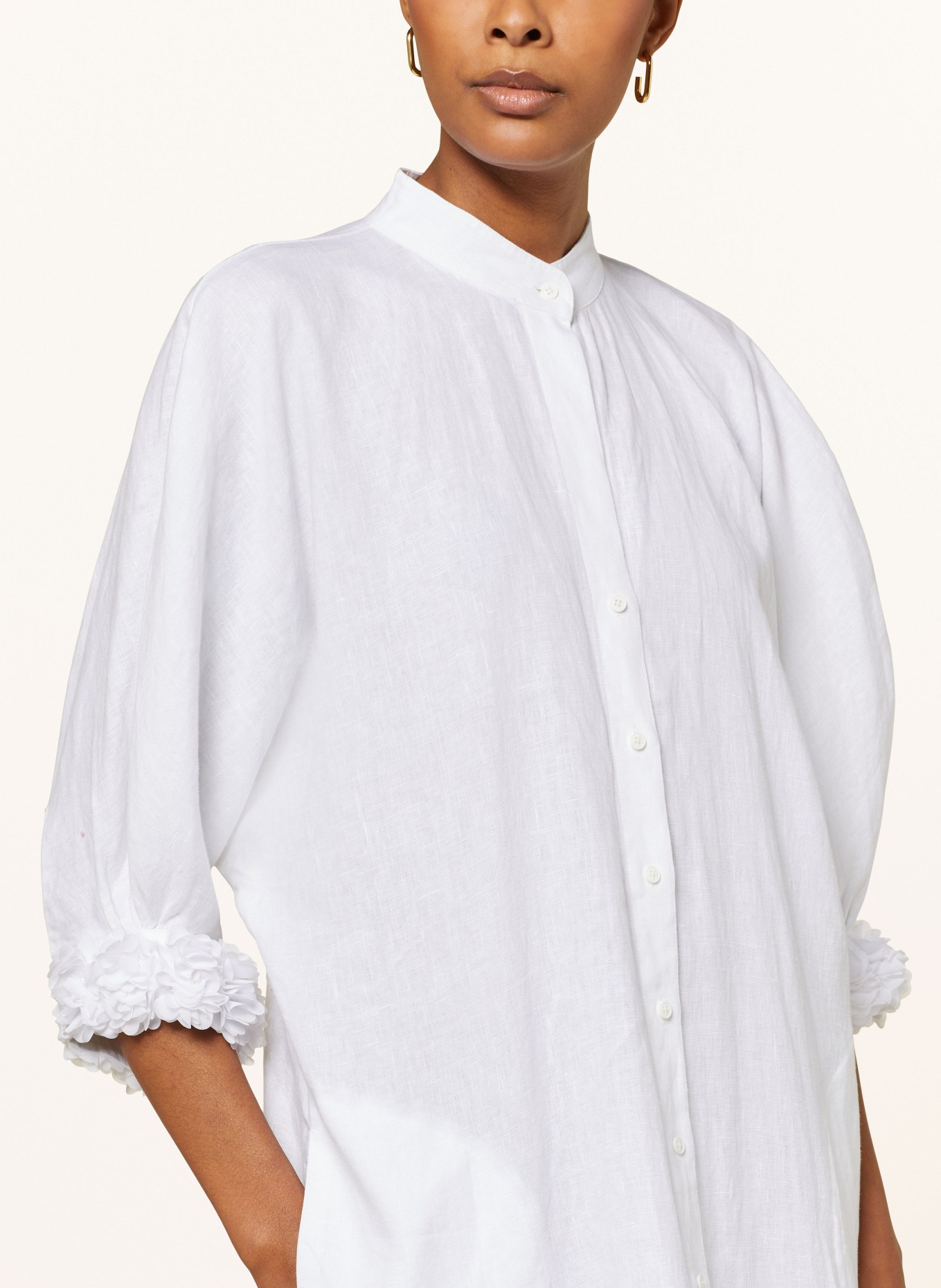 lilienfels Hemdblusenkleid aus Leinen mit 3/4-Arm, Farbe: WEISS (Bild 4)