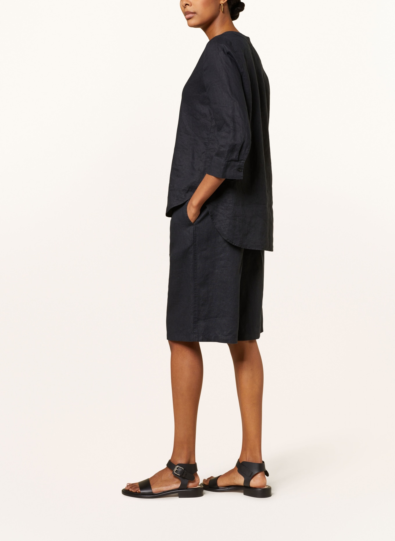 lilienfels Linen shorts, Color: BLACK (Image 4)