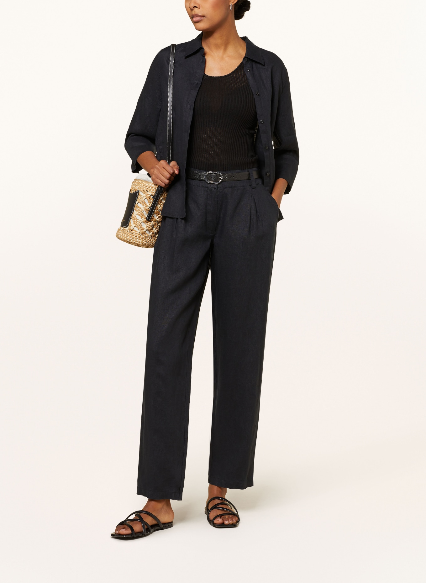 lilienfels Linen trousers, Color: BLACK (Image 2)