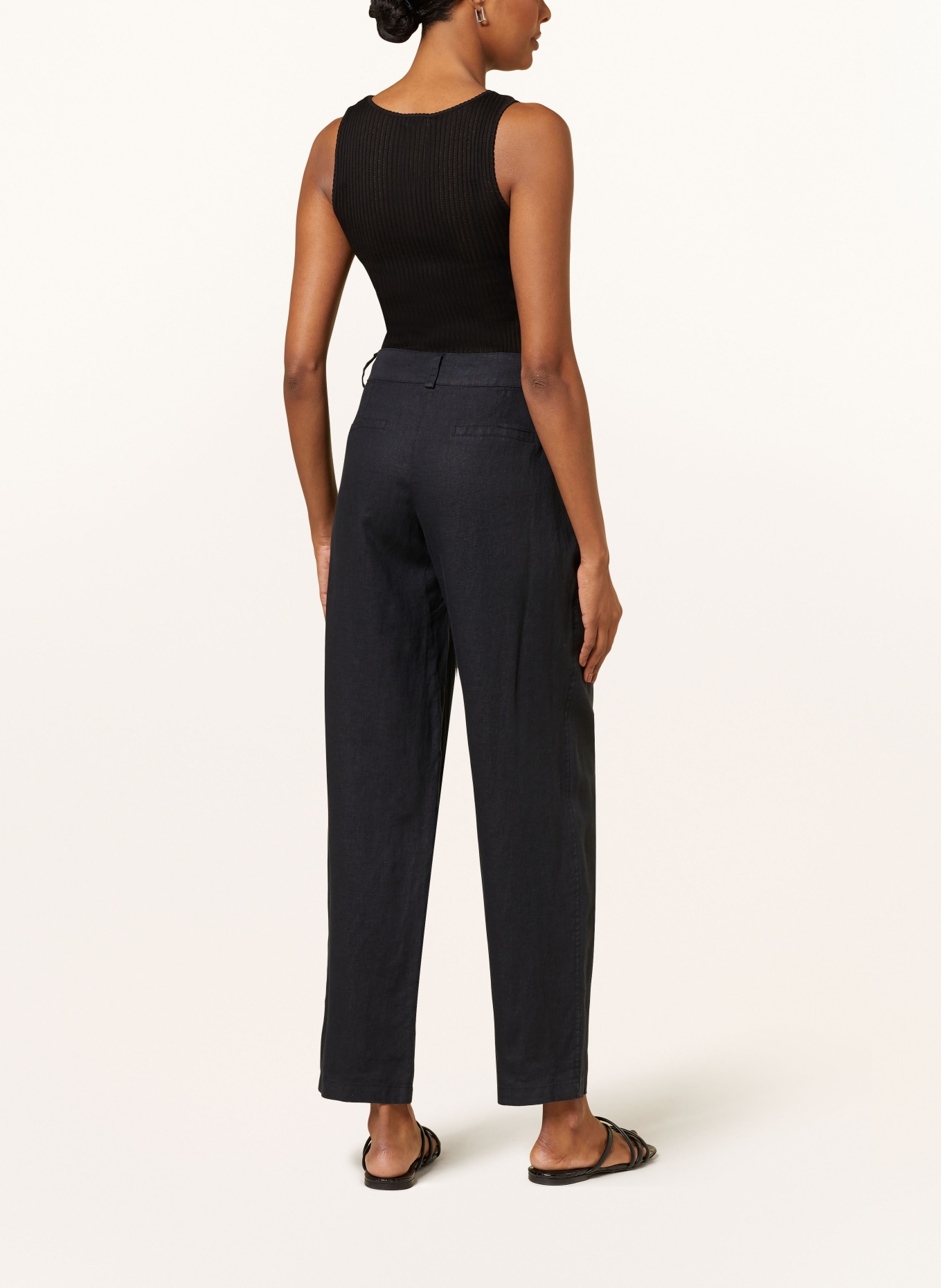 lilienfels Linen trousers, Color: BLACK (Image 3)