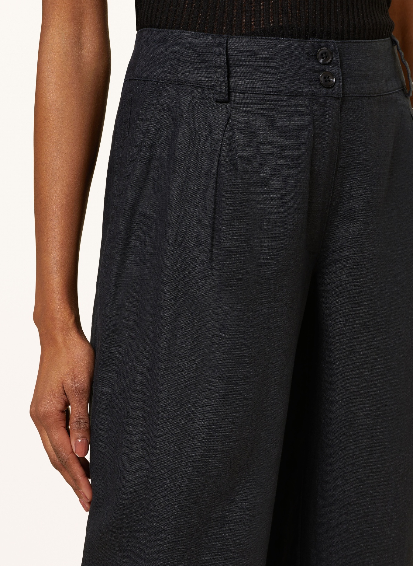 lilienfels Linen trousers, Color: BLACK (Image 5)