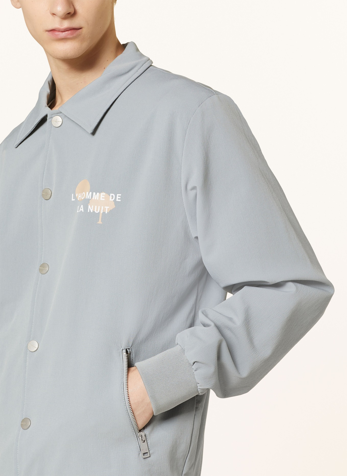 don't waste culture Overshirt DEIR, Color: LIGHT GRAY (Image 4)