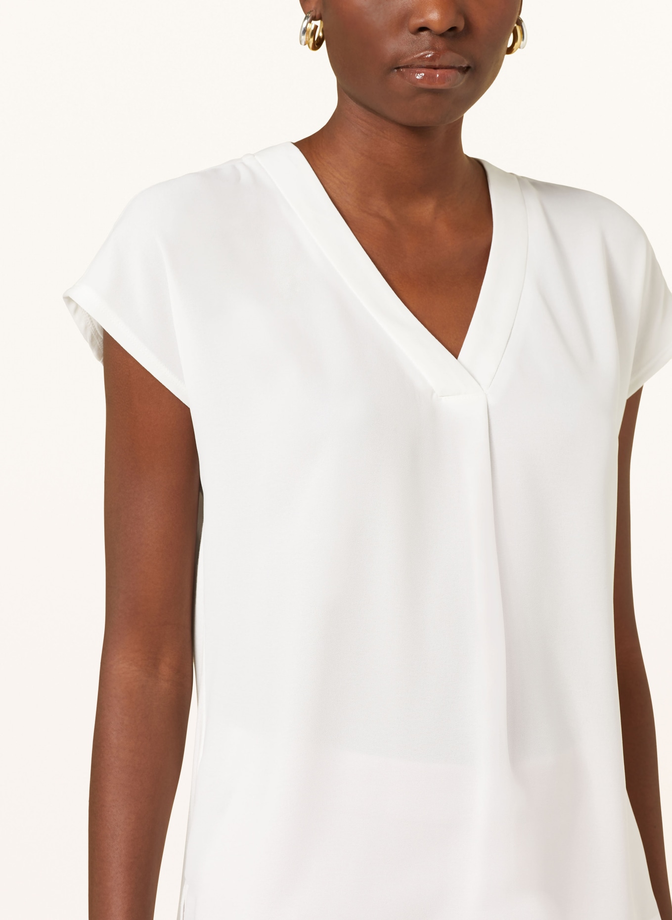 OPUS Shirt blouse FELISO in mixed materials, Color: WHITE (Image 4)