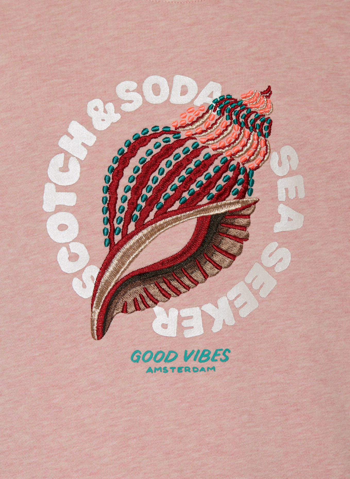 SCOTCH & SODA Sweatshirt, Farbe: ROSÉ/ WEISS/ GRÜN (Bild 3)