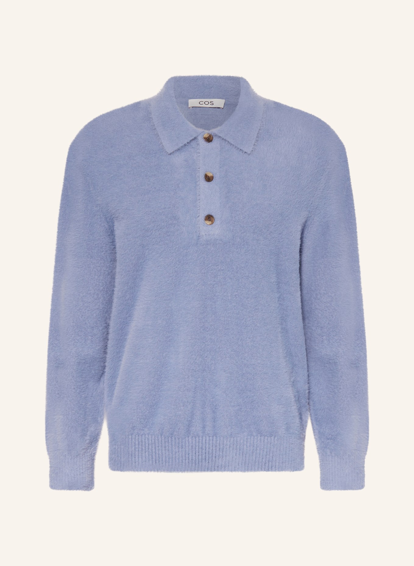 COS Knitted polo shirt relaxed fit, Color: BLUE (Image 1)
