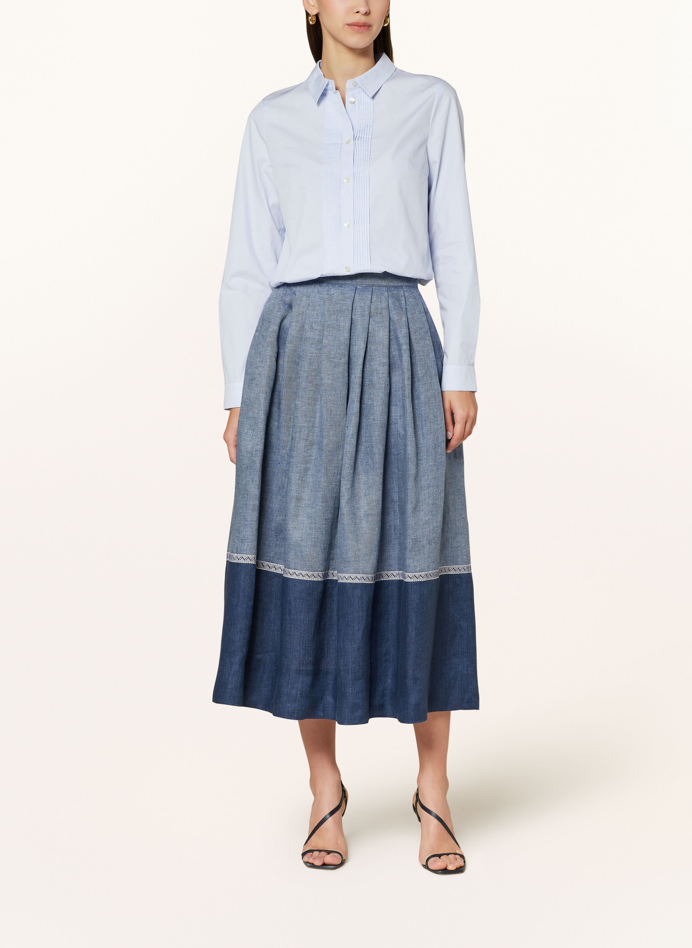 Grasegger Shirt blouse EVELIN, Color: WHITE/ LIGHT BLUE (Image 2)