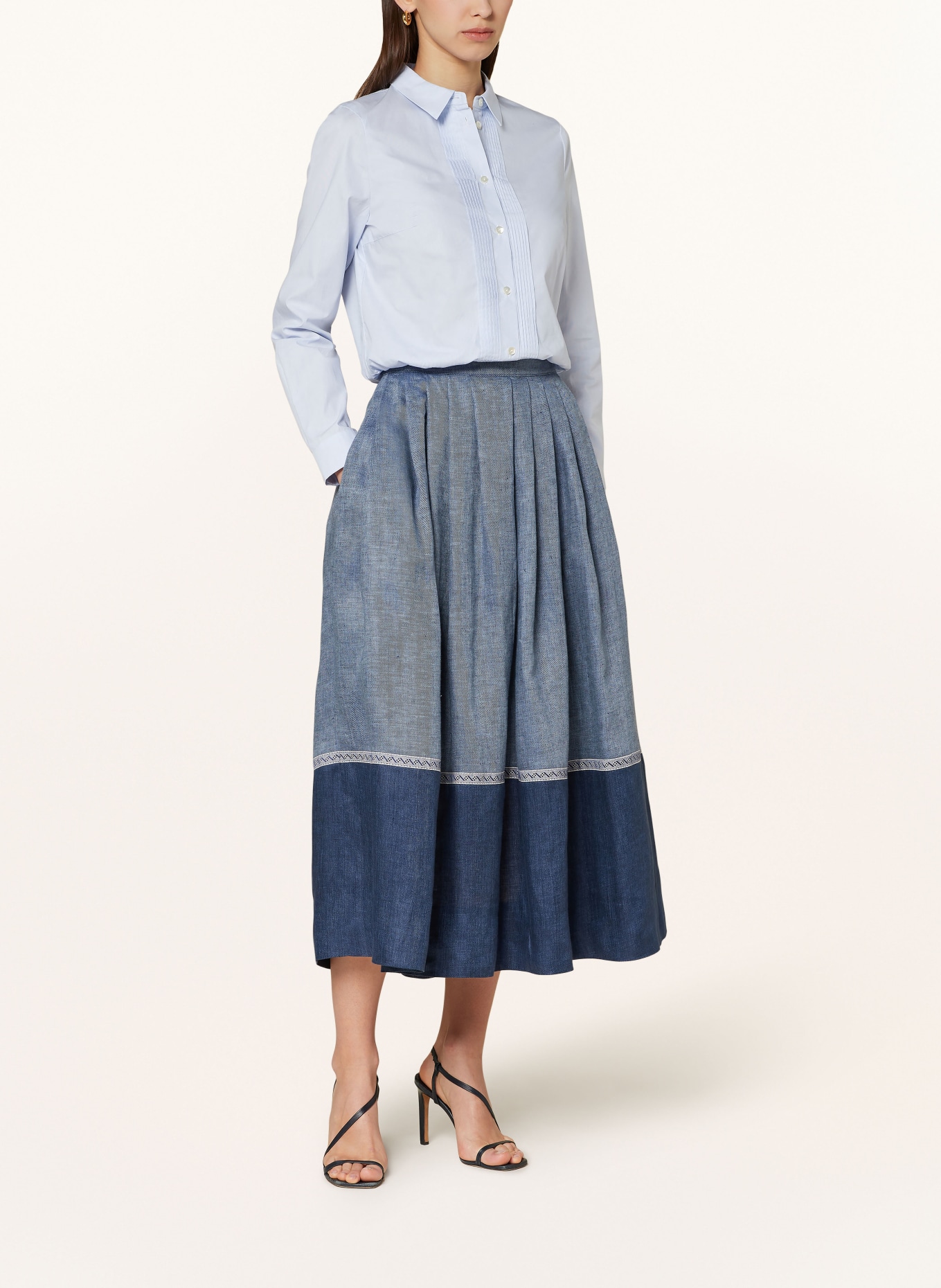 Grasegger Linen skirt IDA, Color: DARK BLUE (Image 2)