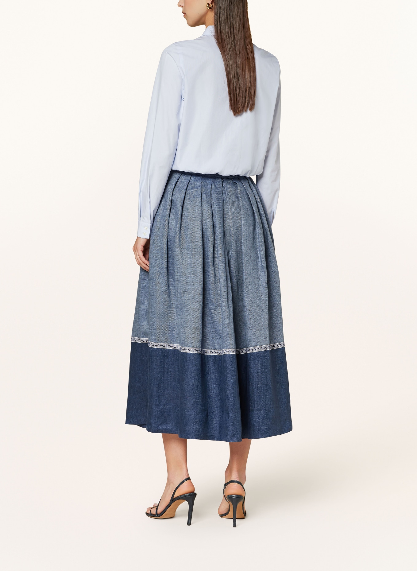Grasegger Linen skirt IDA, Color: DARK BLUE (Image 3)