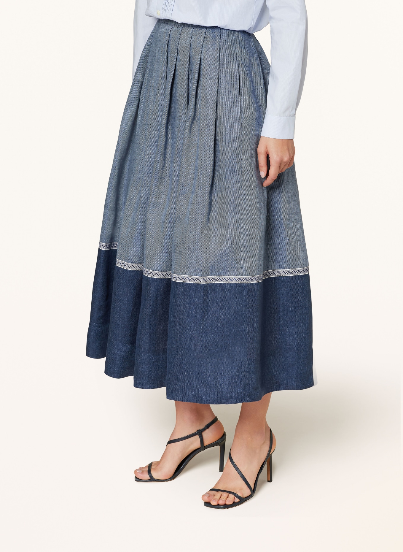 Grasegger Linen skirt IDA, Color: DARK BLUE (Image 4)