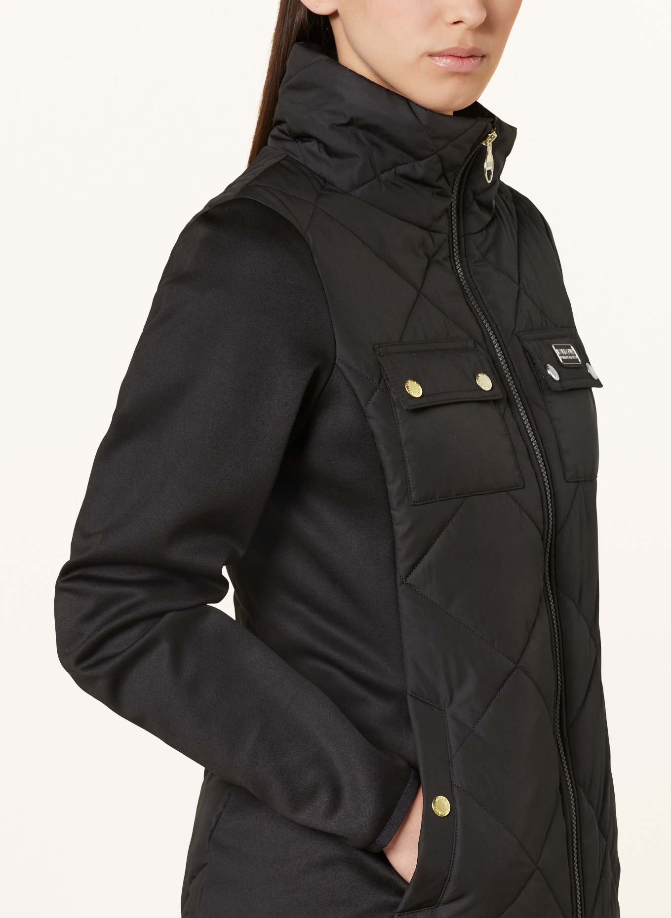 BARBOUR INTERNATIONAL Jacke RUBINS im Materialmix in schwarz