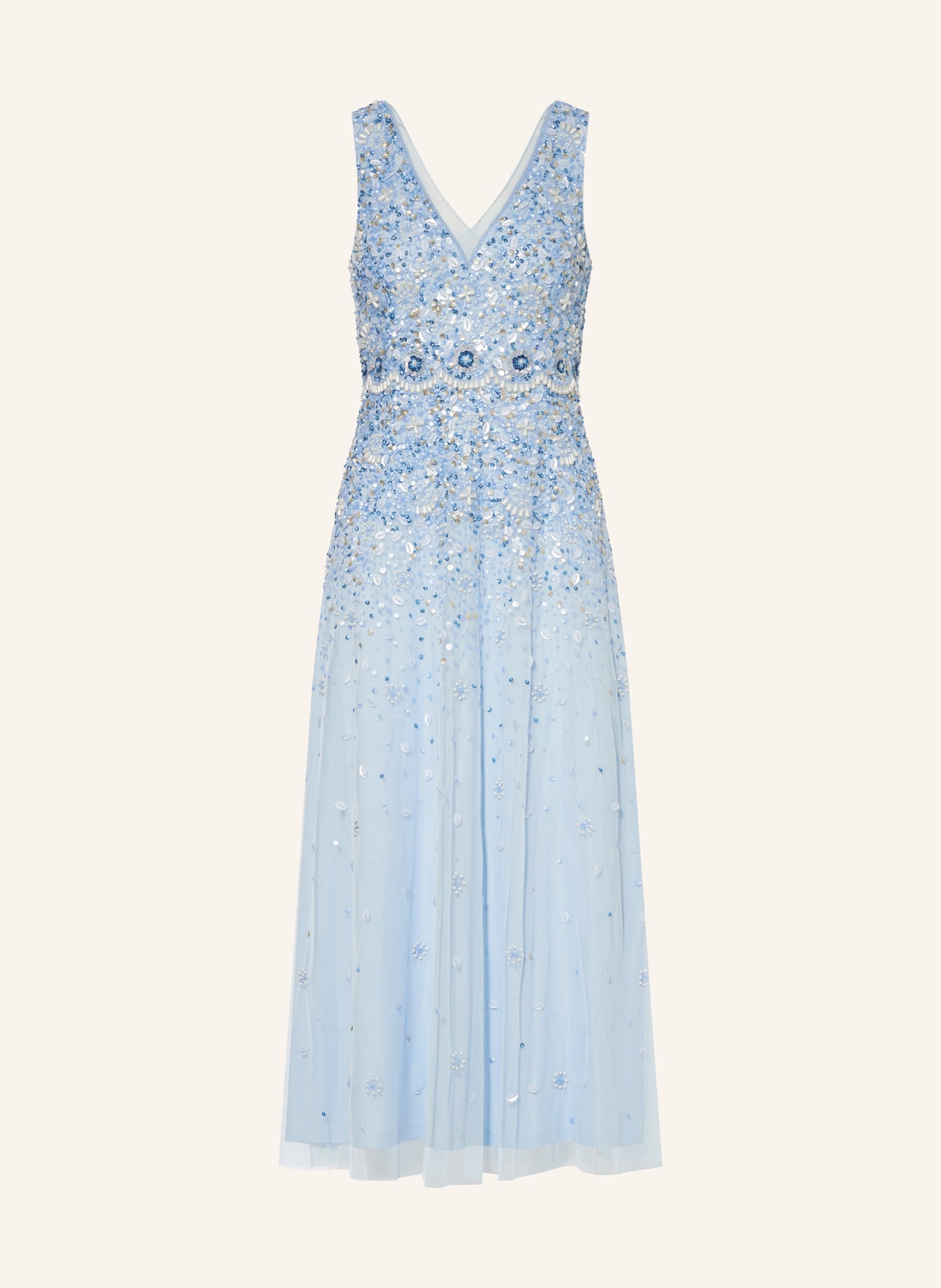 ADRIANNA PAPELL Cocktail dress with decorative gems and sequins, Color: LIGHT BLUE (Image 1)