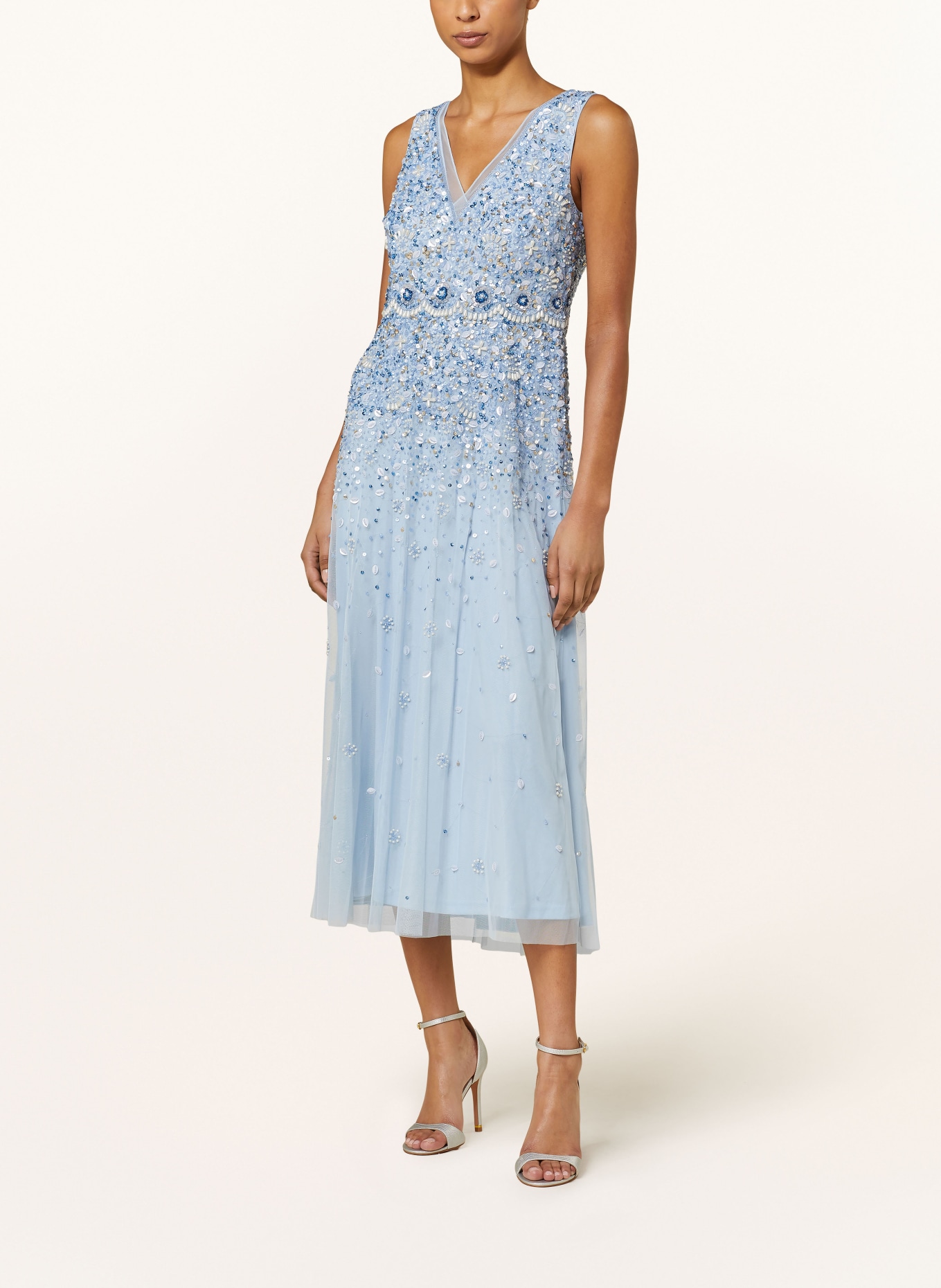 ADRIANNA PAPELL Cocktail dress with decorative gems and sequins, Color: LIGHT BLUE (Image 2)