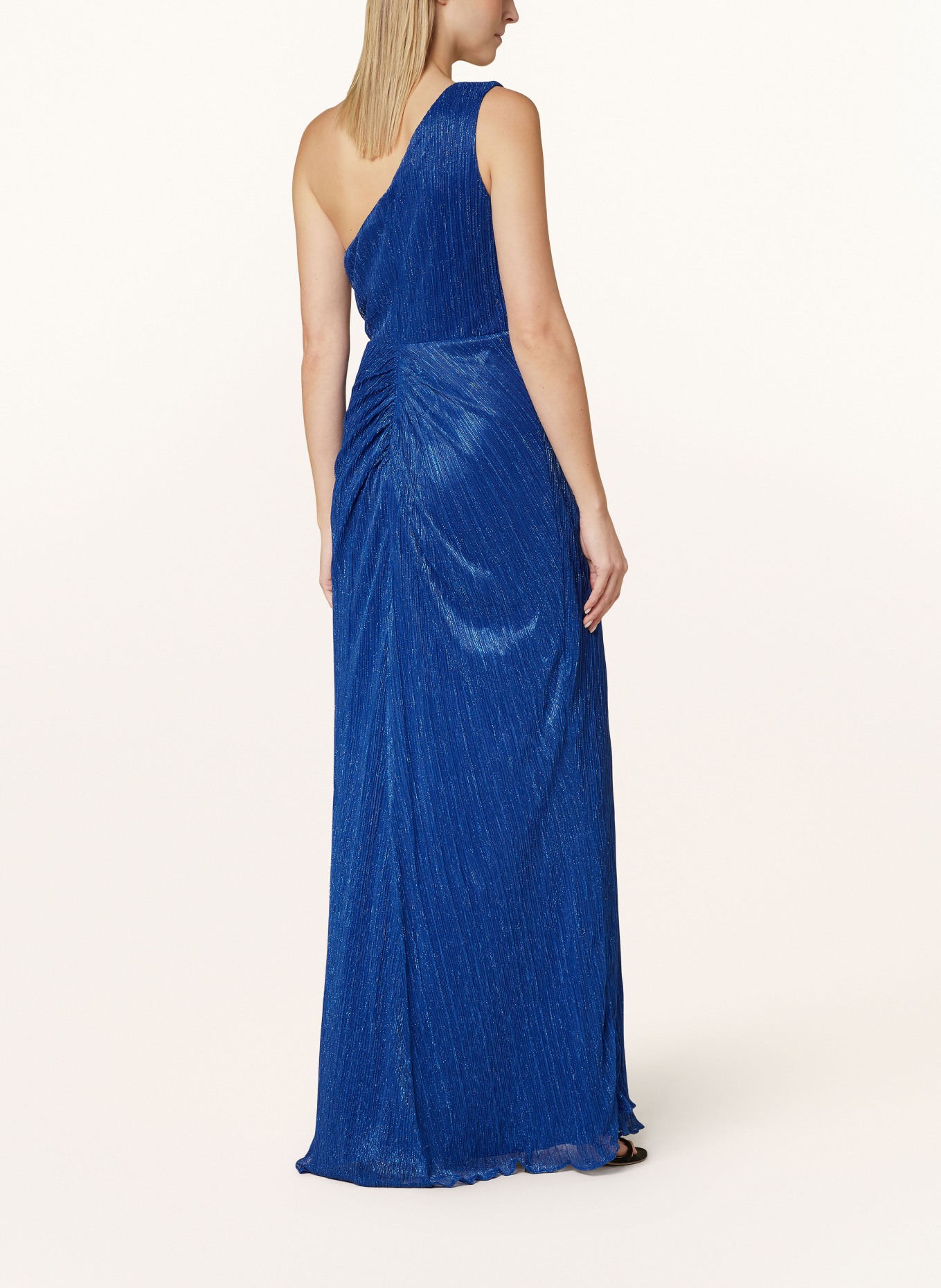 ADRIANNA PAPELL One-shoulder dress with glitter thread, Color: BLUE (Image 3)