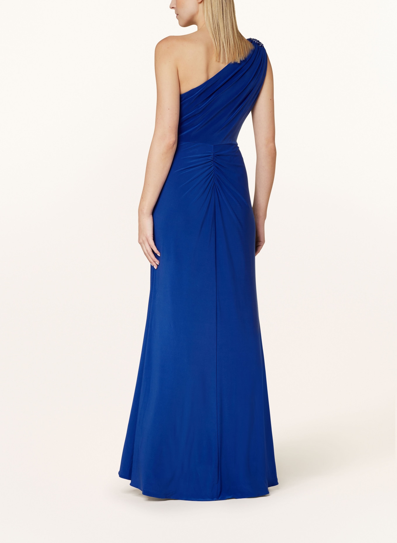 ADRIANNA PAPELL One-shoulder dress with decorative gems, Color: BLUE (Image 3)