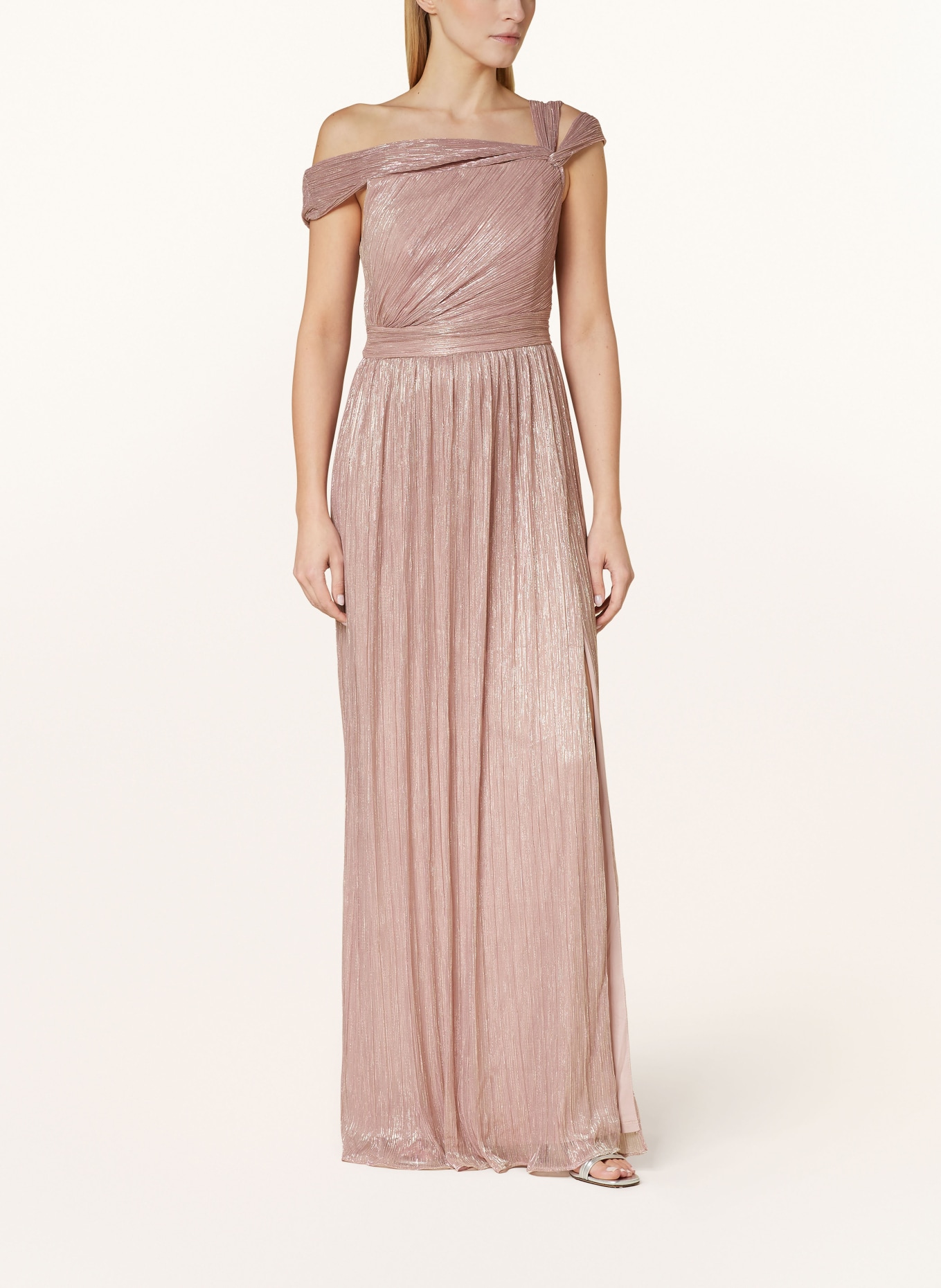 ADRIANNA PAPELL Evening dress with glitter thread, Color: ROSE GOLD (Image 2)