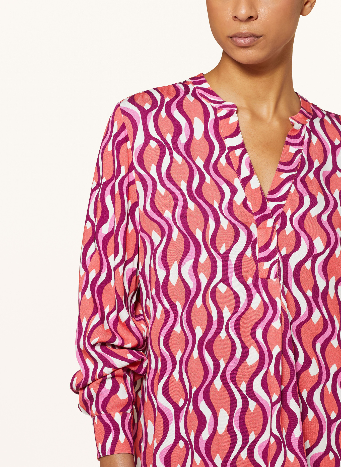 darling harbour Shirt blouse, Color: FUCHSIA/ LIGHT RED/ WHITE (Image 4)