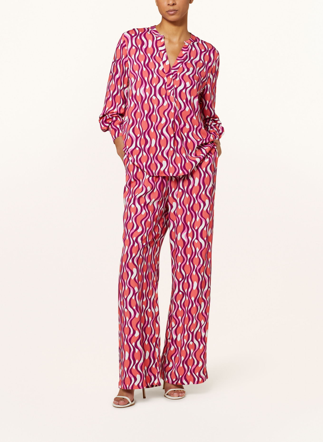 darling harbour Trousers, Color: FUCHSIA/ LIGHT RED/ WHITE (Image 2)