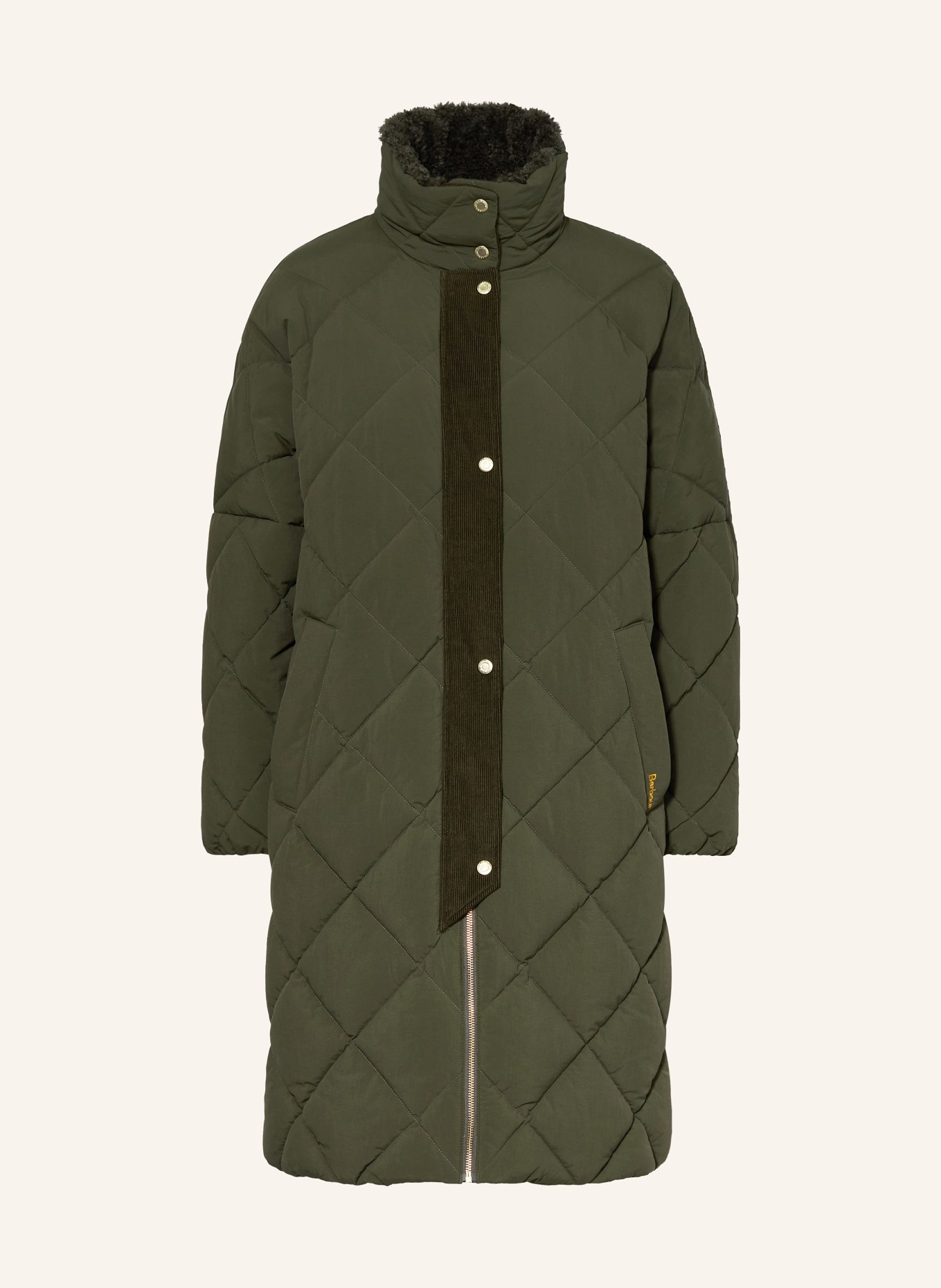 Barbour Steppmantel BEARNIE mit Teddyfell in oliv