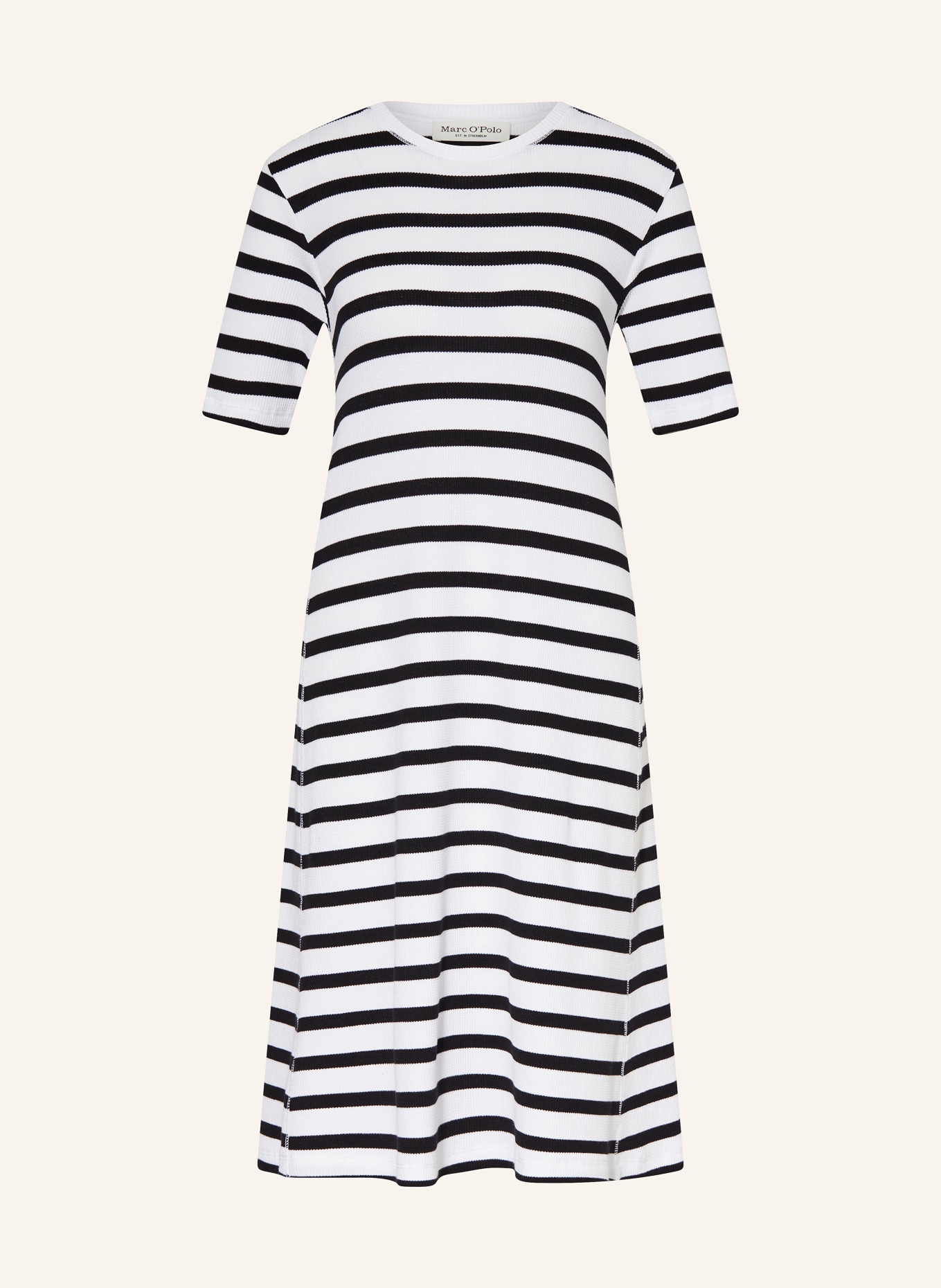 Marc O'Polo Piqué dress, Color: WHITE/ BLACK (Image 1)