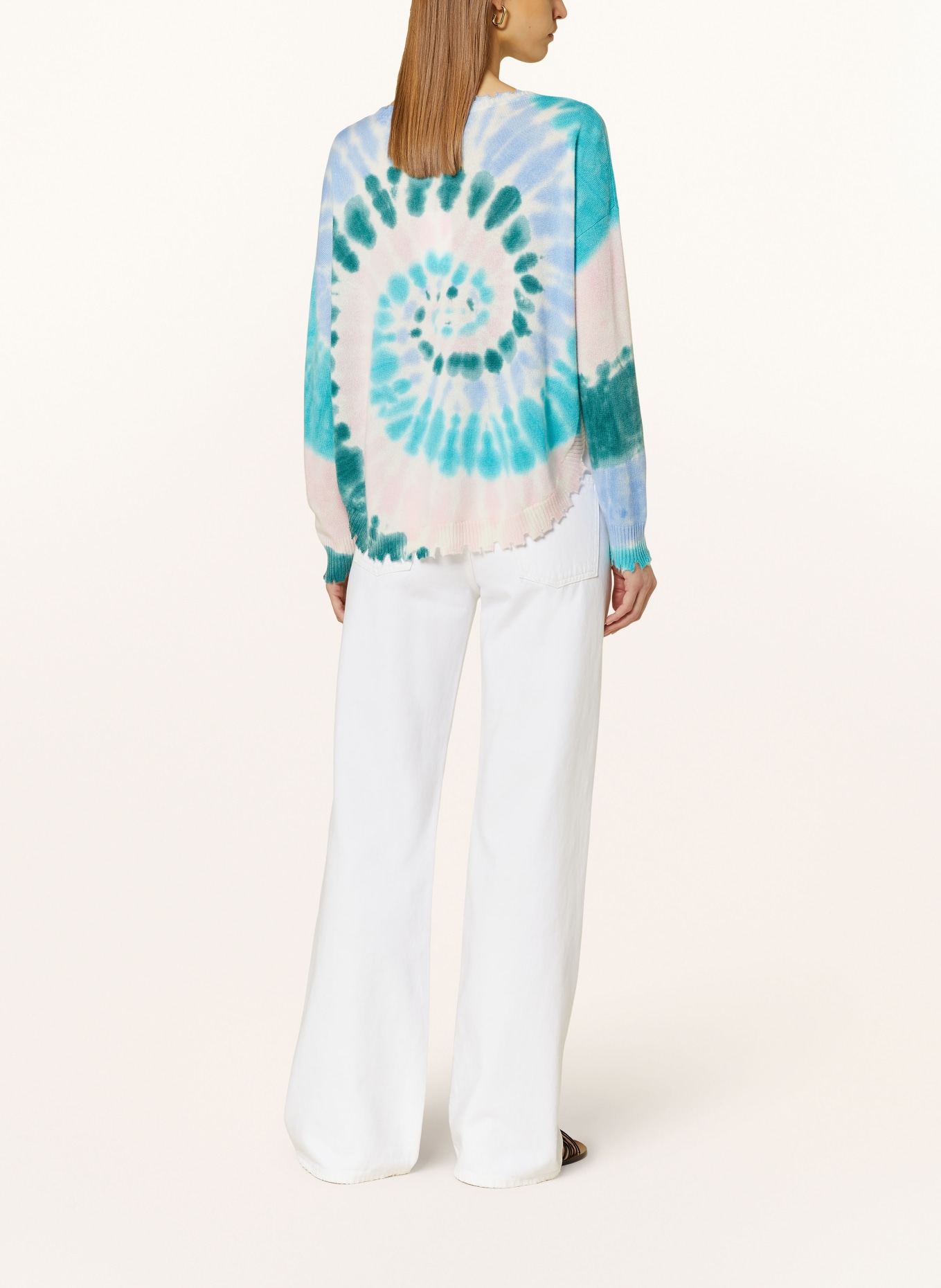 KUJTEN Cashmere sweater MELA SUNNY, Color: BLUE/ GREEN/ LIGHT PINK (Image 3)