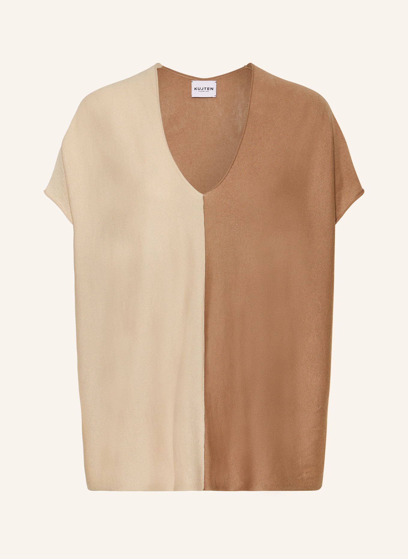 KUJTEN Knit shirt NOSY in silk, Color: CAMEL/ BROWN (Image 1)