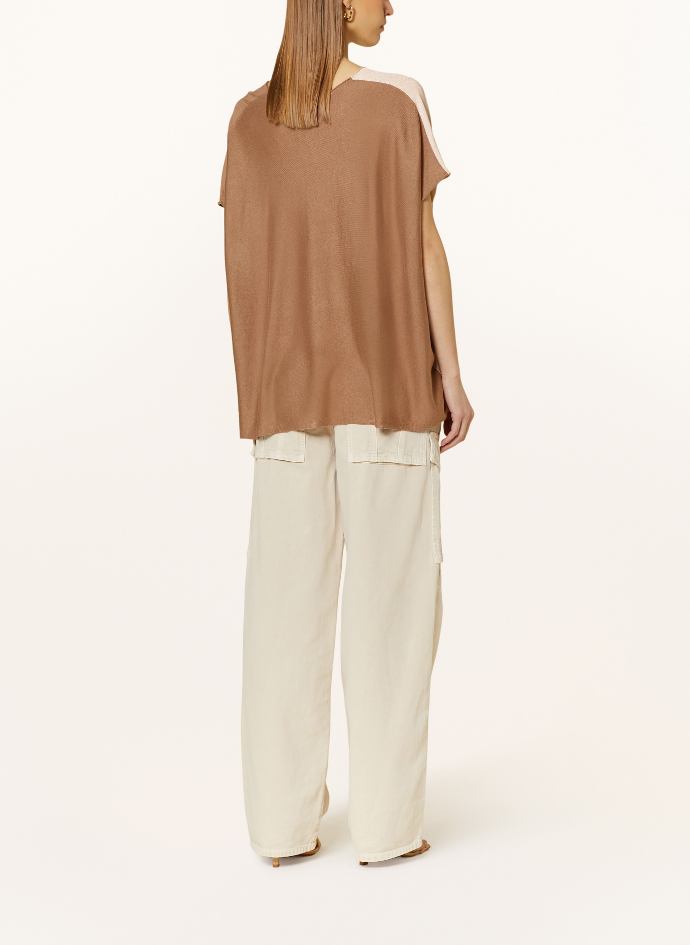 KUJTEN Knit shirt NOSY in silk, Color: CAMEL/ BROWN (Image 3)