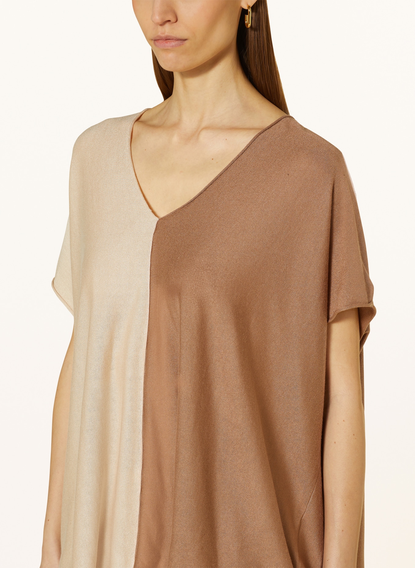 KUJTEN Knit shirt NOSY in silk, Color: CAMEL/ BROWN (Image 4)