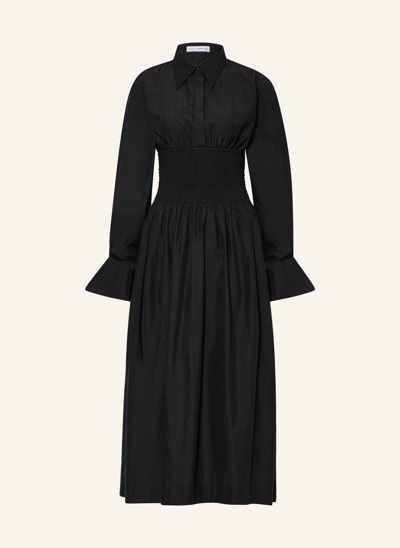 FAITHFULL THE BRAND Dress CERVO with silk, Color: BLACK (Image 1)