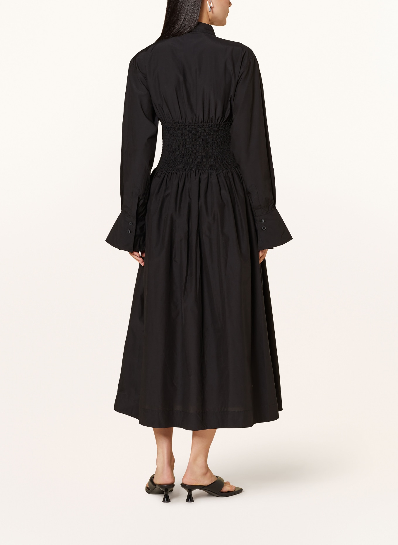 FAITHFULL THE BRAND Dress CERVO with silk, Color: BLACK (Image 3)