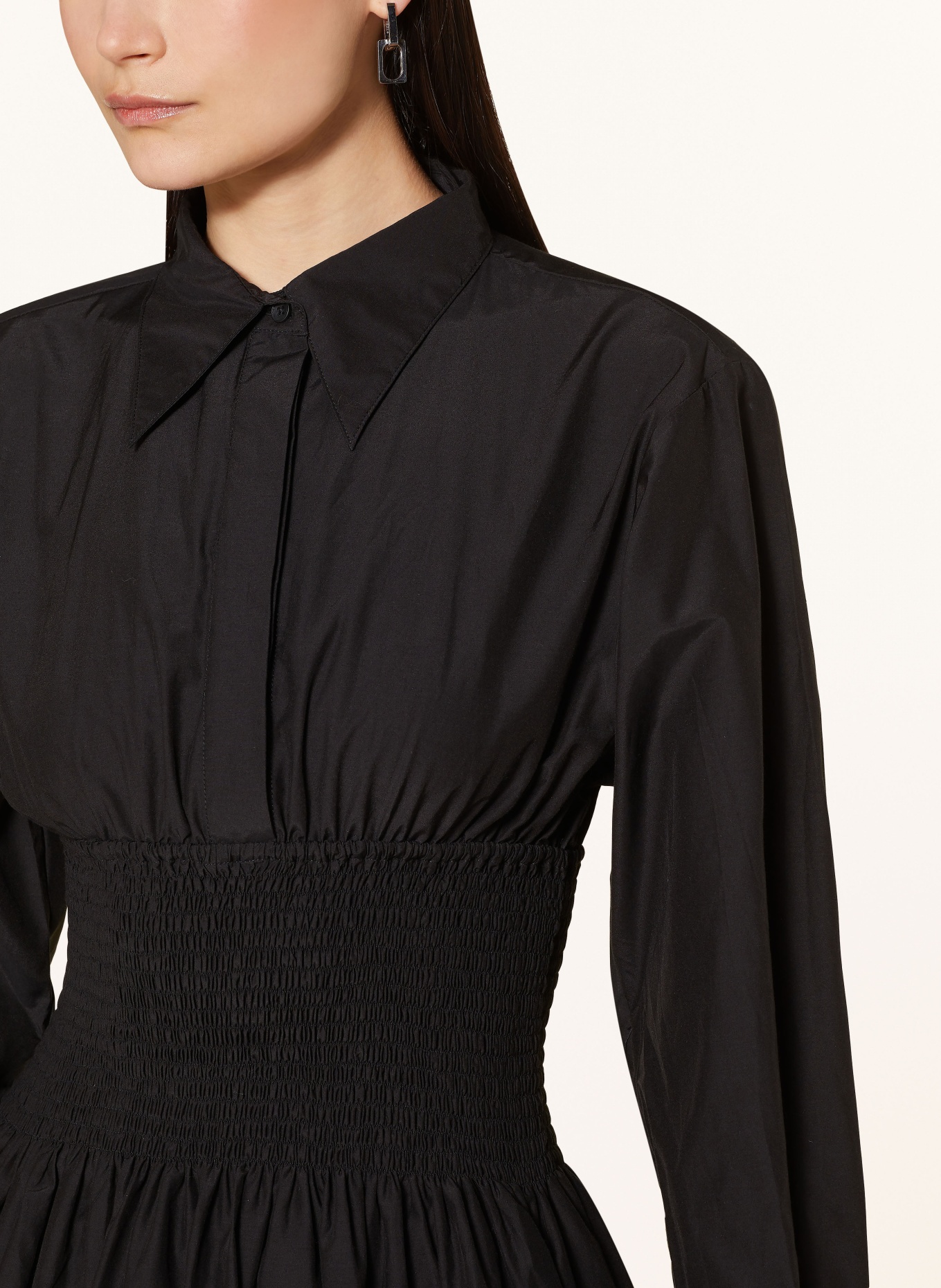 FAITHFULL THE BRAND Dress CERVO with silk, Color: BLACK (Image 4)