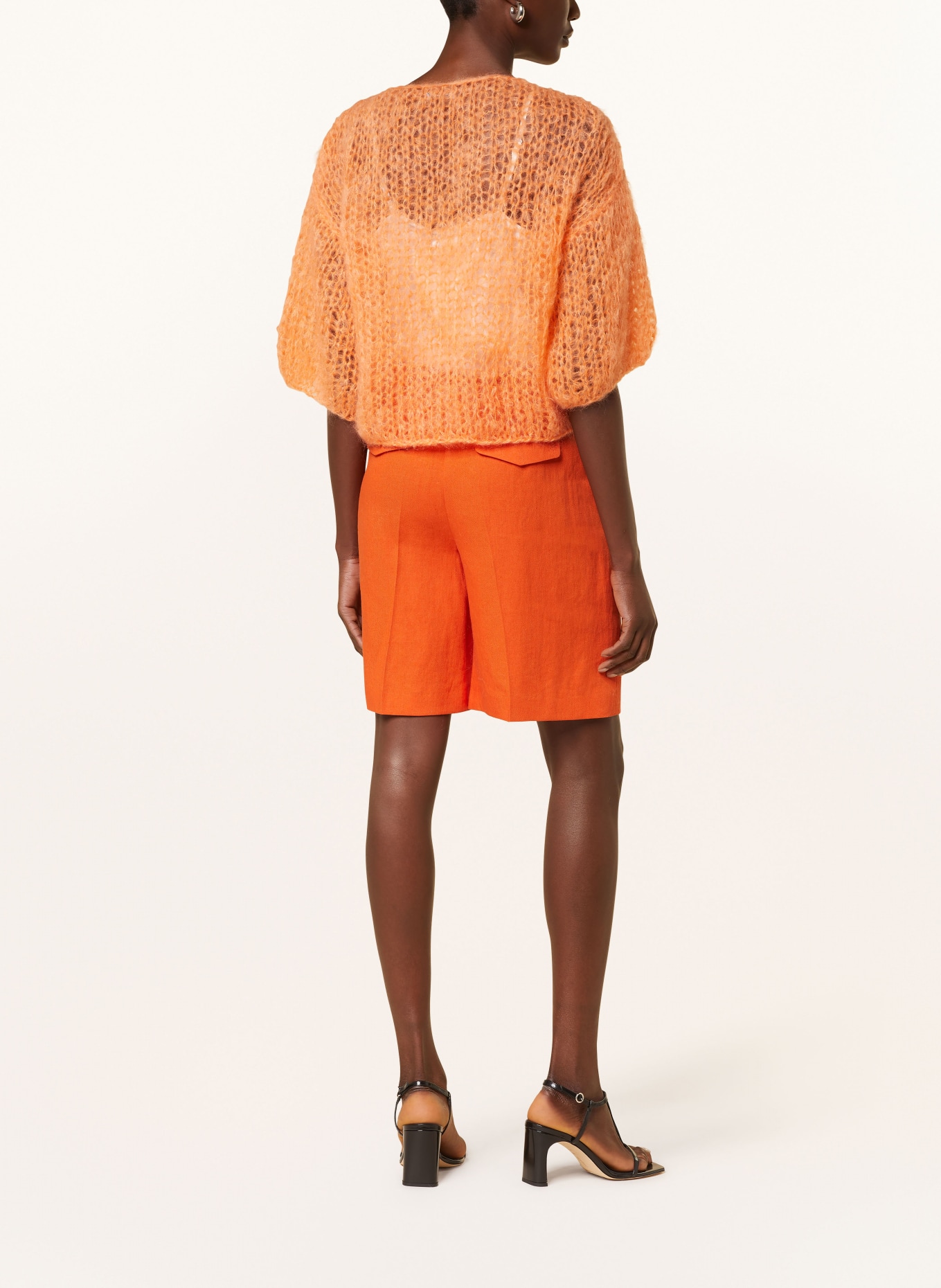 MAIAMI Mohair sweater with 3/4 sleeves, Color: ORANGE (Image 3)