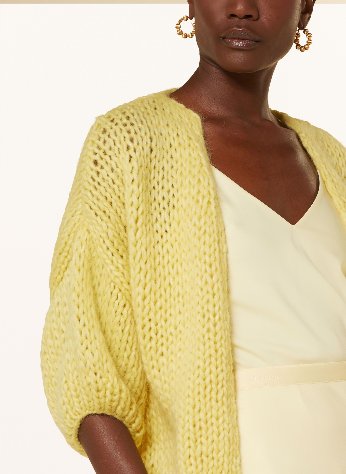 MAIAMI Knit cardigan made of alpaca, Color: YELLOW (Image 4)