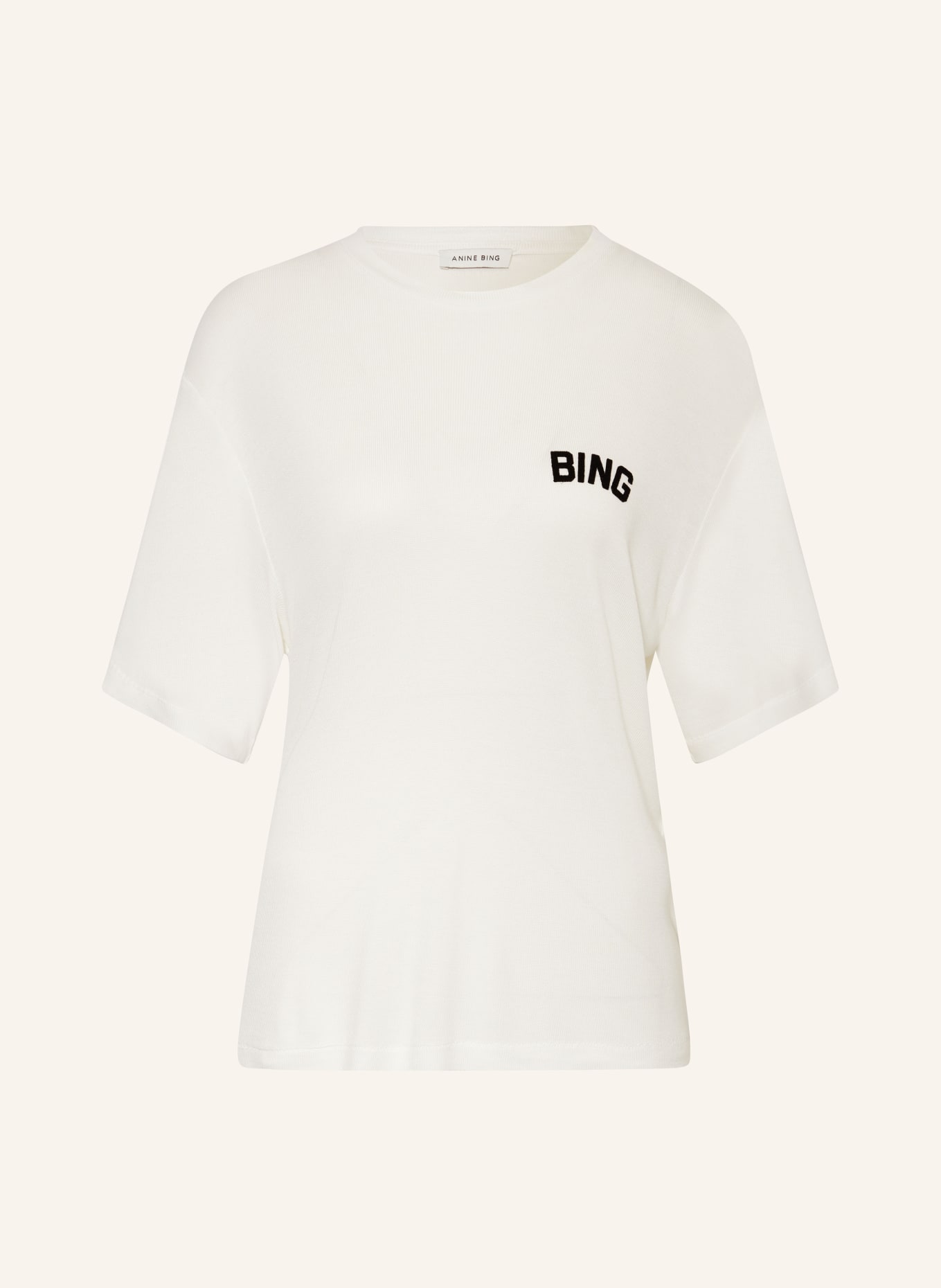 ANINE BING T-shirt LOUIS, Color: WHITE/ BLACK (Image 1)