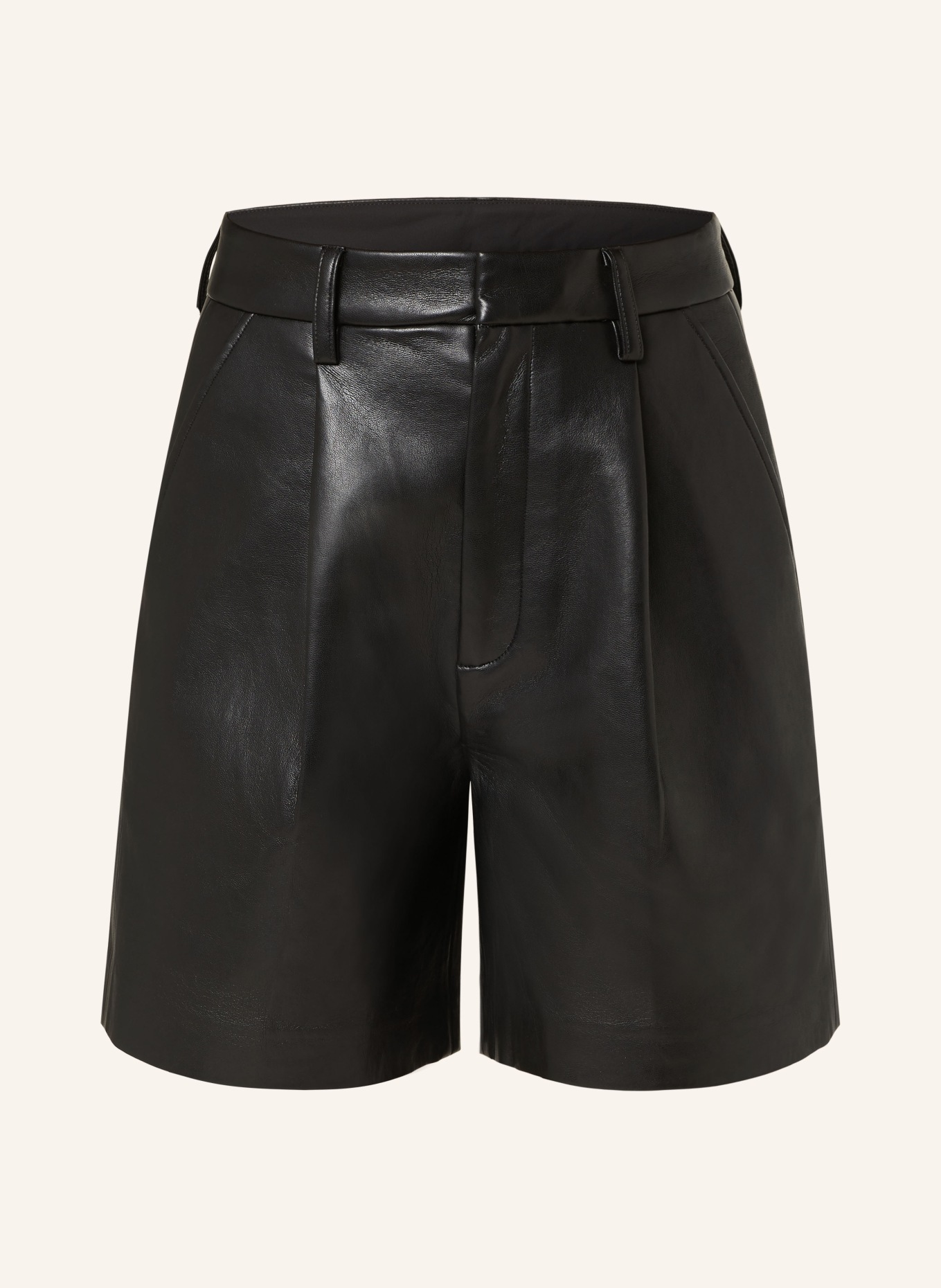 ANINE BING Leather shorts CARMEN, Color: BLACK (Image 1)