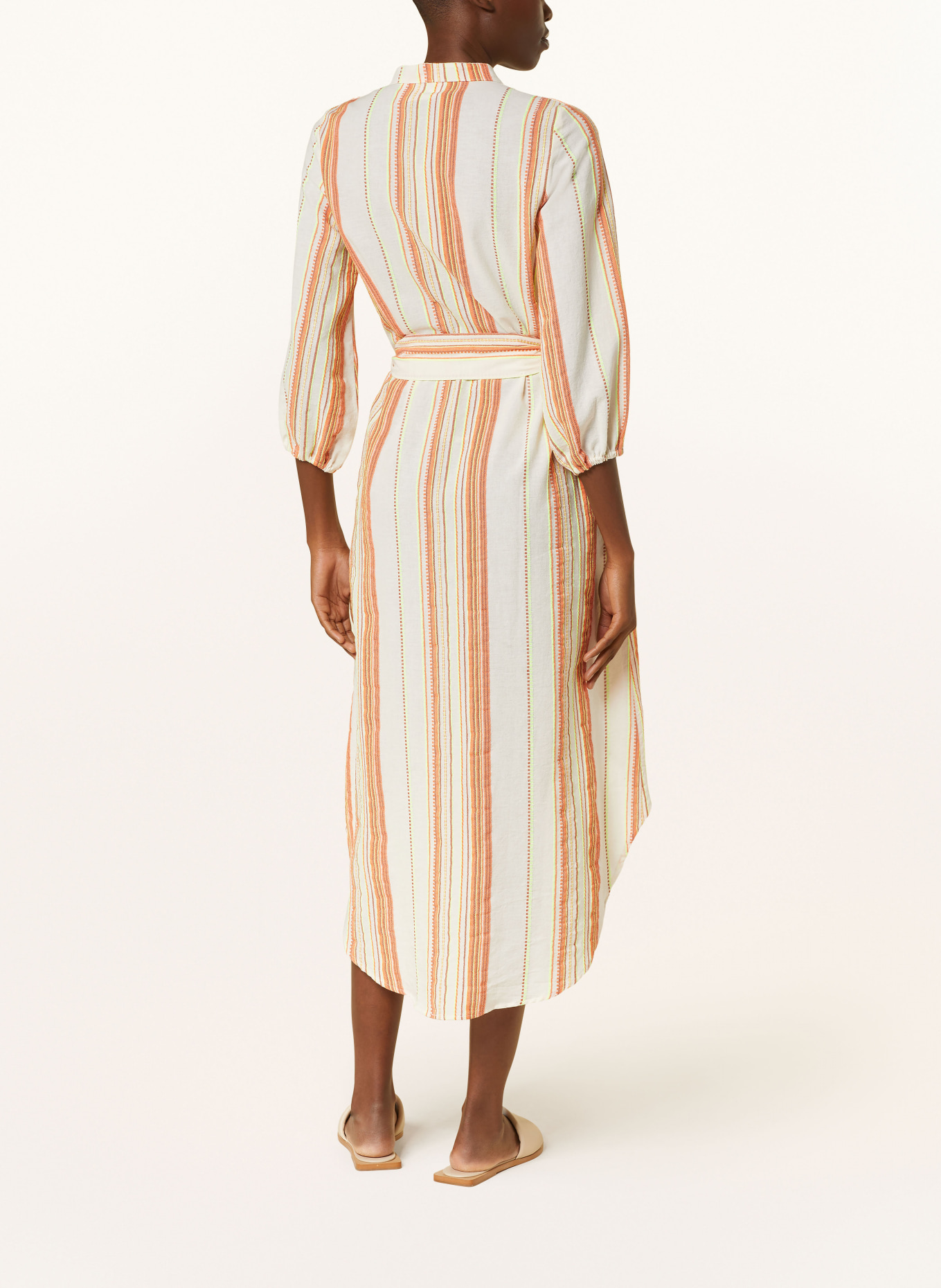 VALÉRIE KHALFON Dress MIRANDA with 3/4 sleeves, Color: ORANGE/ NEON YELLOW (Image 3)